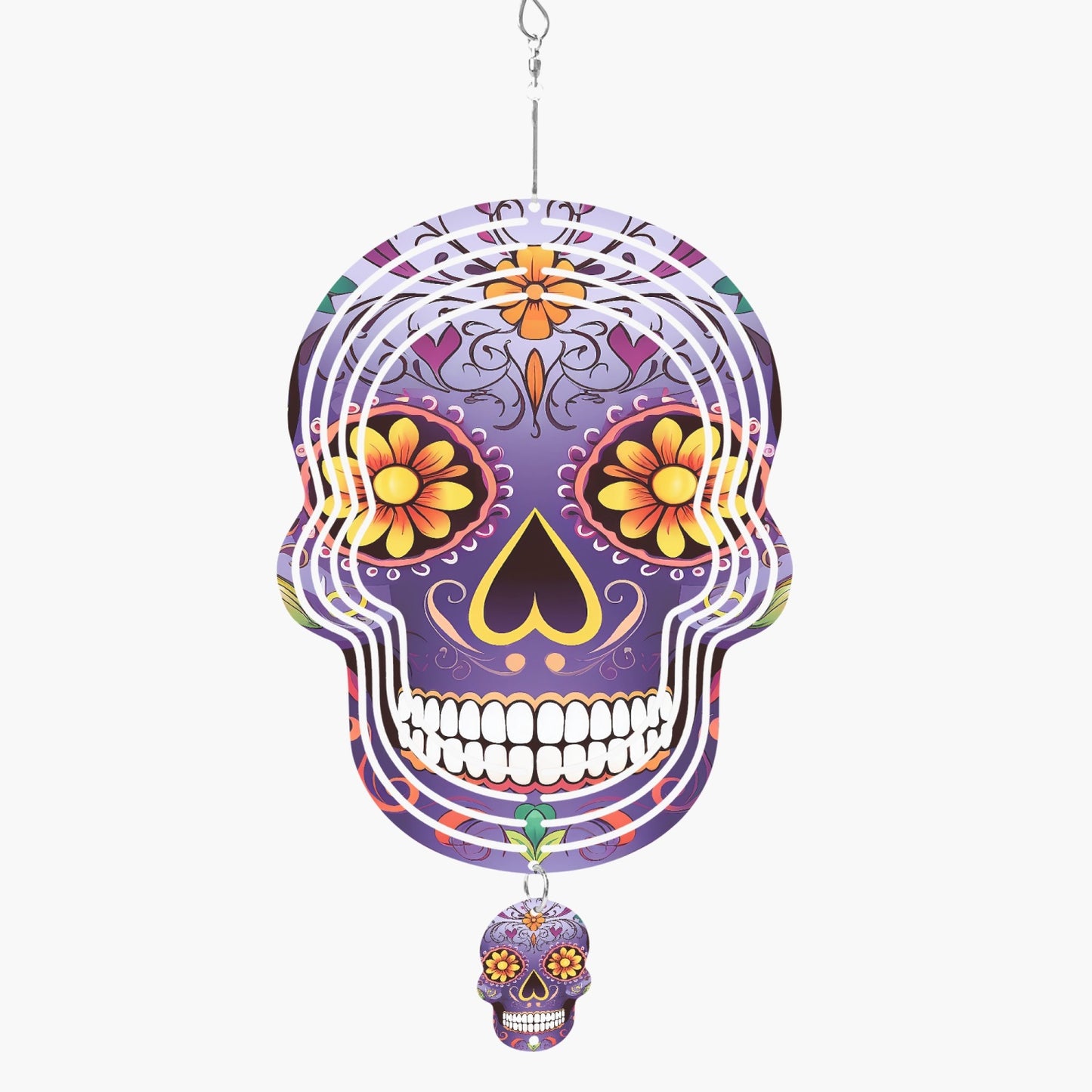 Purple Sugar Skull Wind Spinner