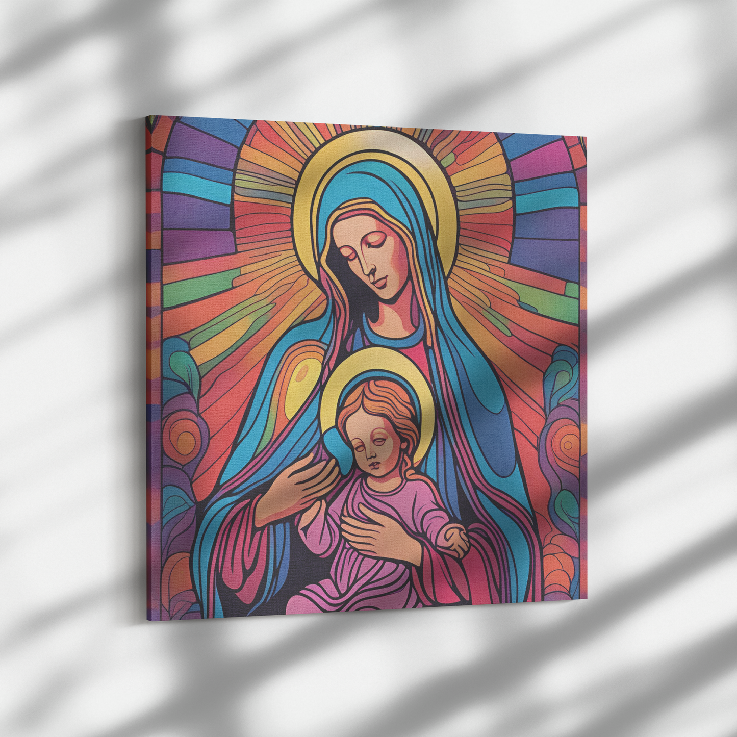Virgin Mary and Baby Jesus Canvas Wall Art