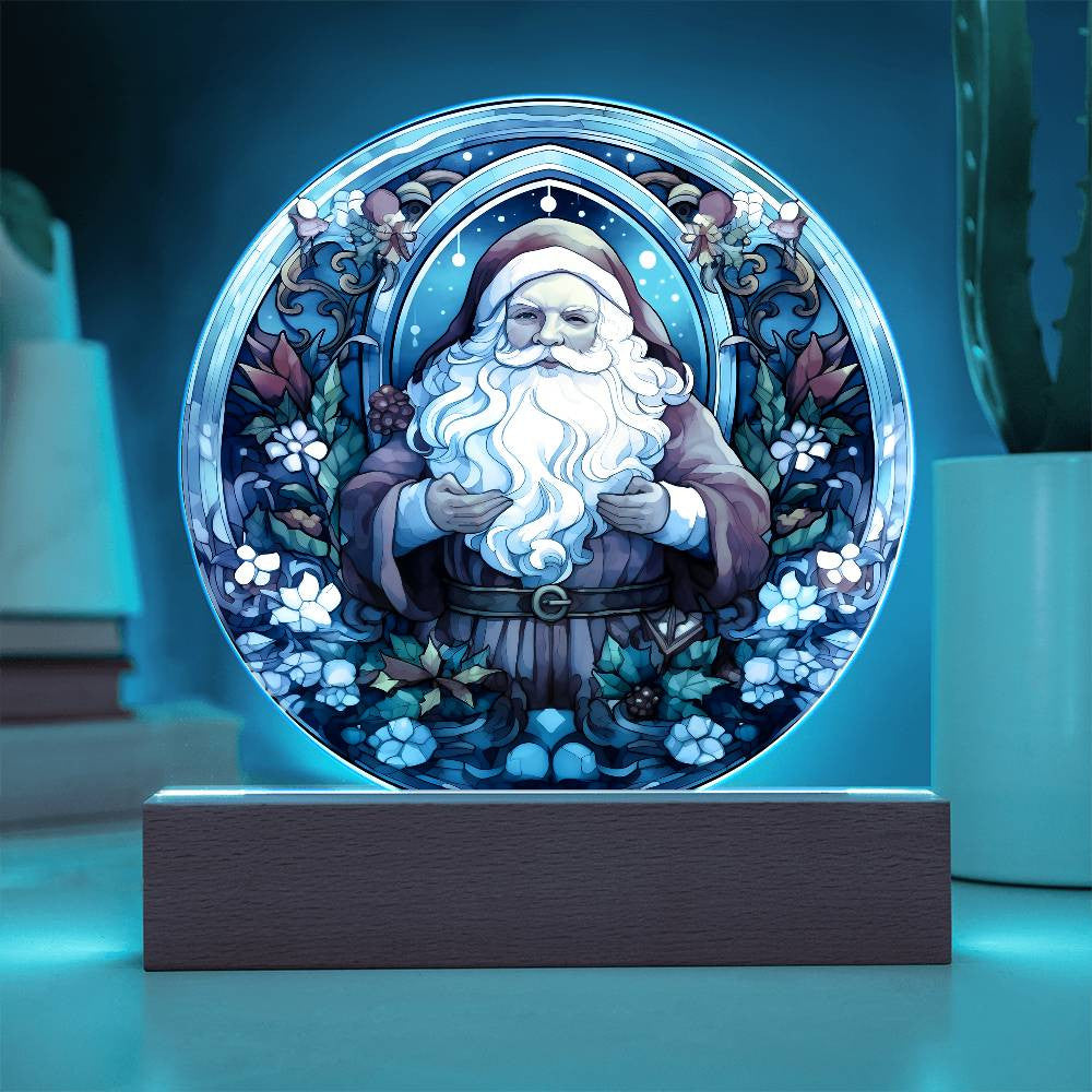 Stained Glass Style Santa Claus Acrylic Plaque