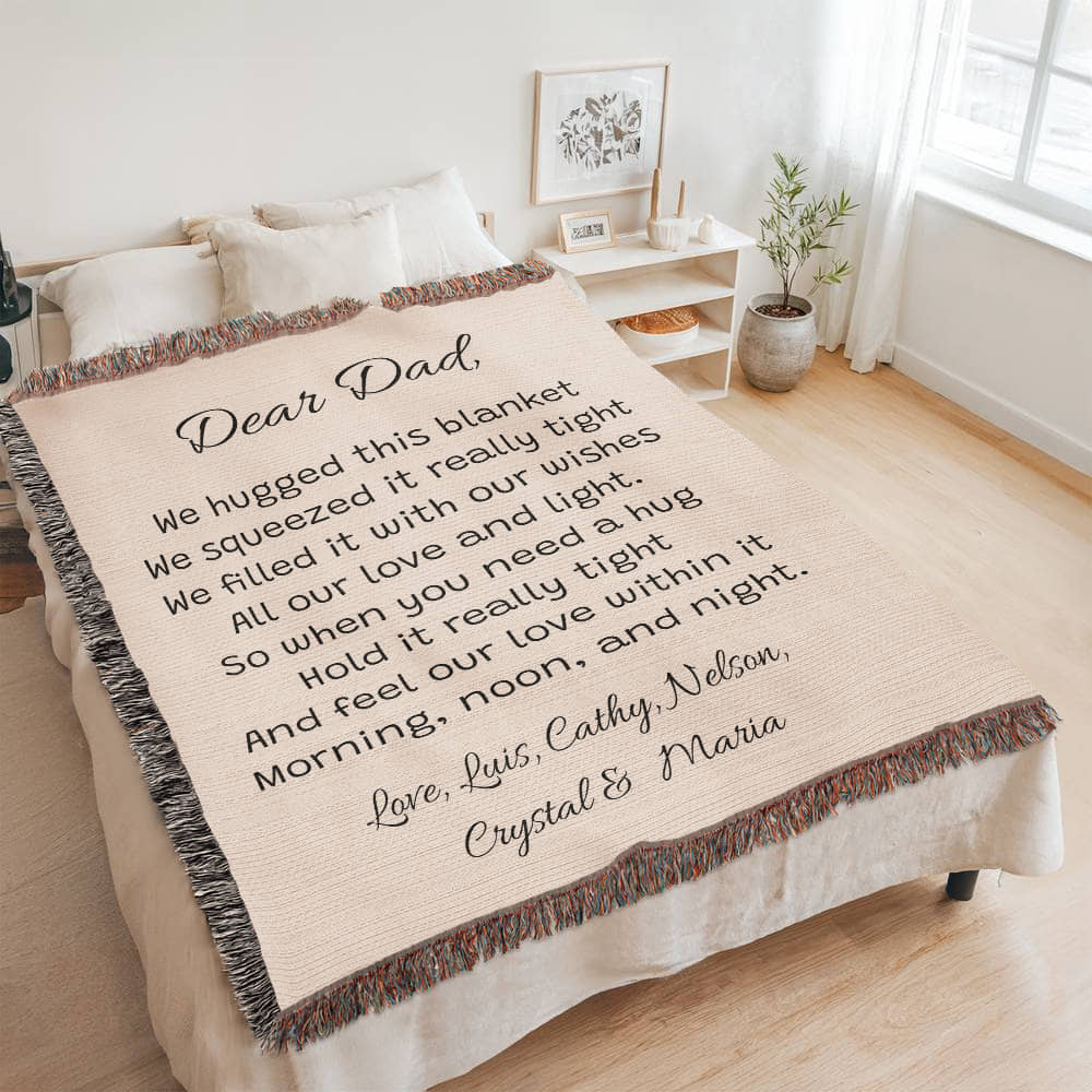 Personalized Grandpas Dad blanket, Custom Grandpa Gift with Kids Name, Father’s Day Gift from Kids, Sentimental Gift for Dad, Custom Family