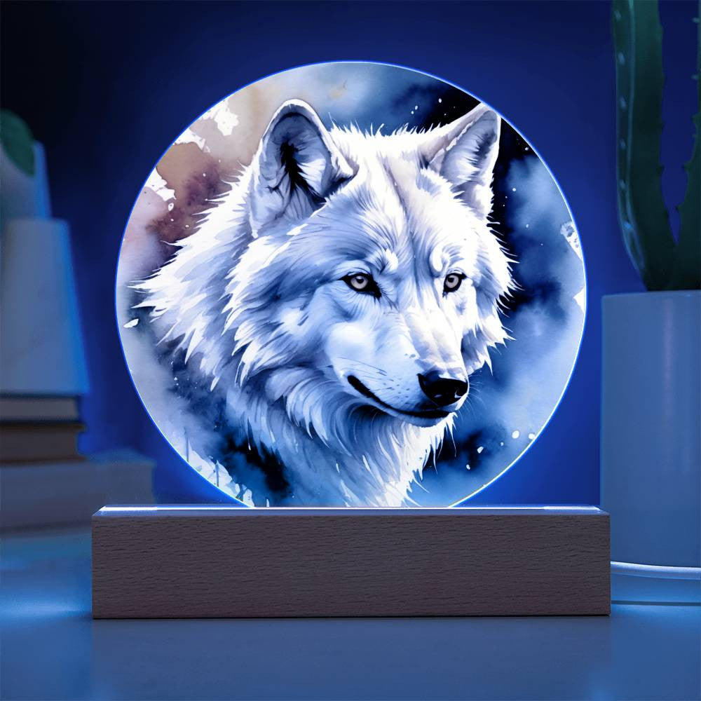 White Wolf Plaque Gift