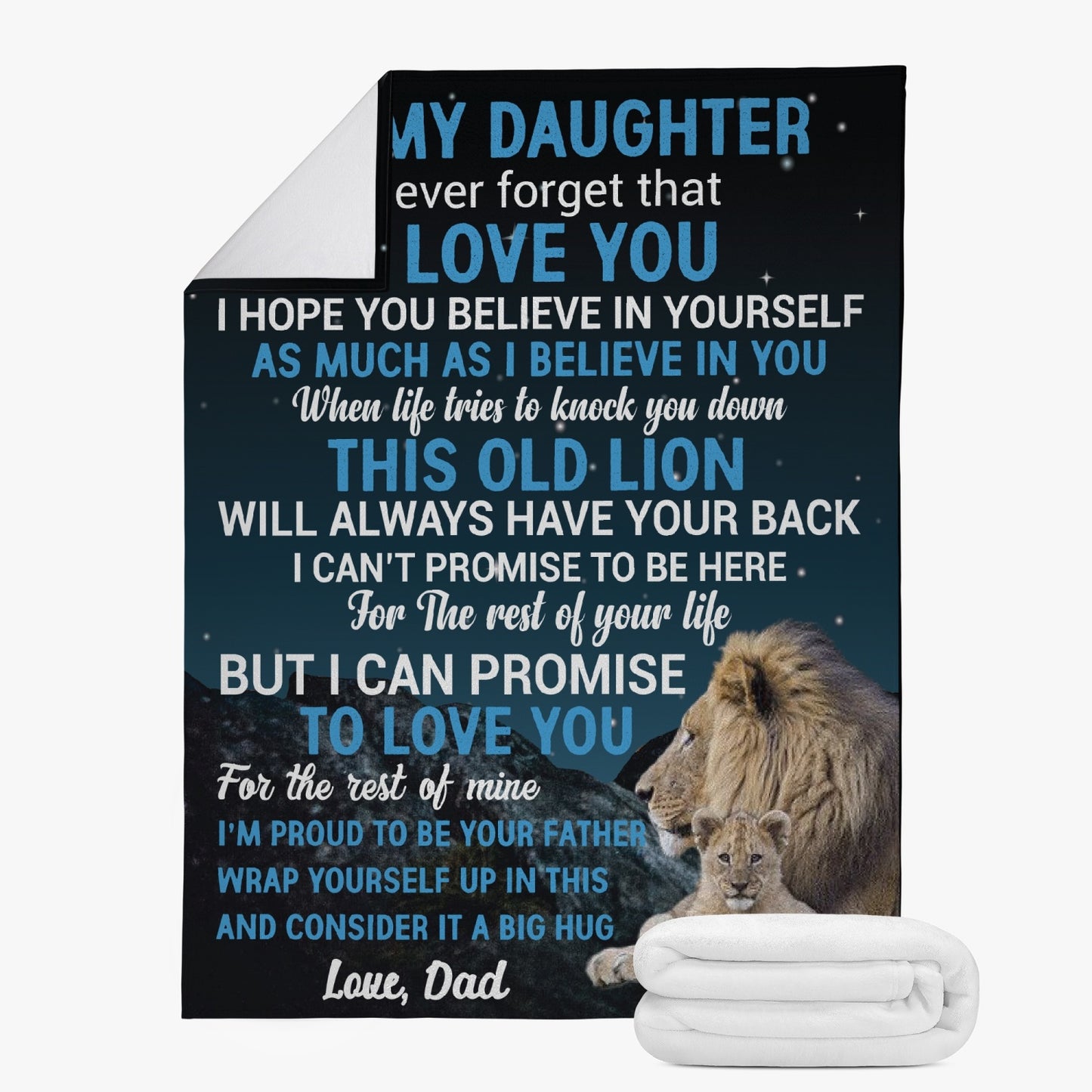 Daughter This Old Lion Fleece Blanket
