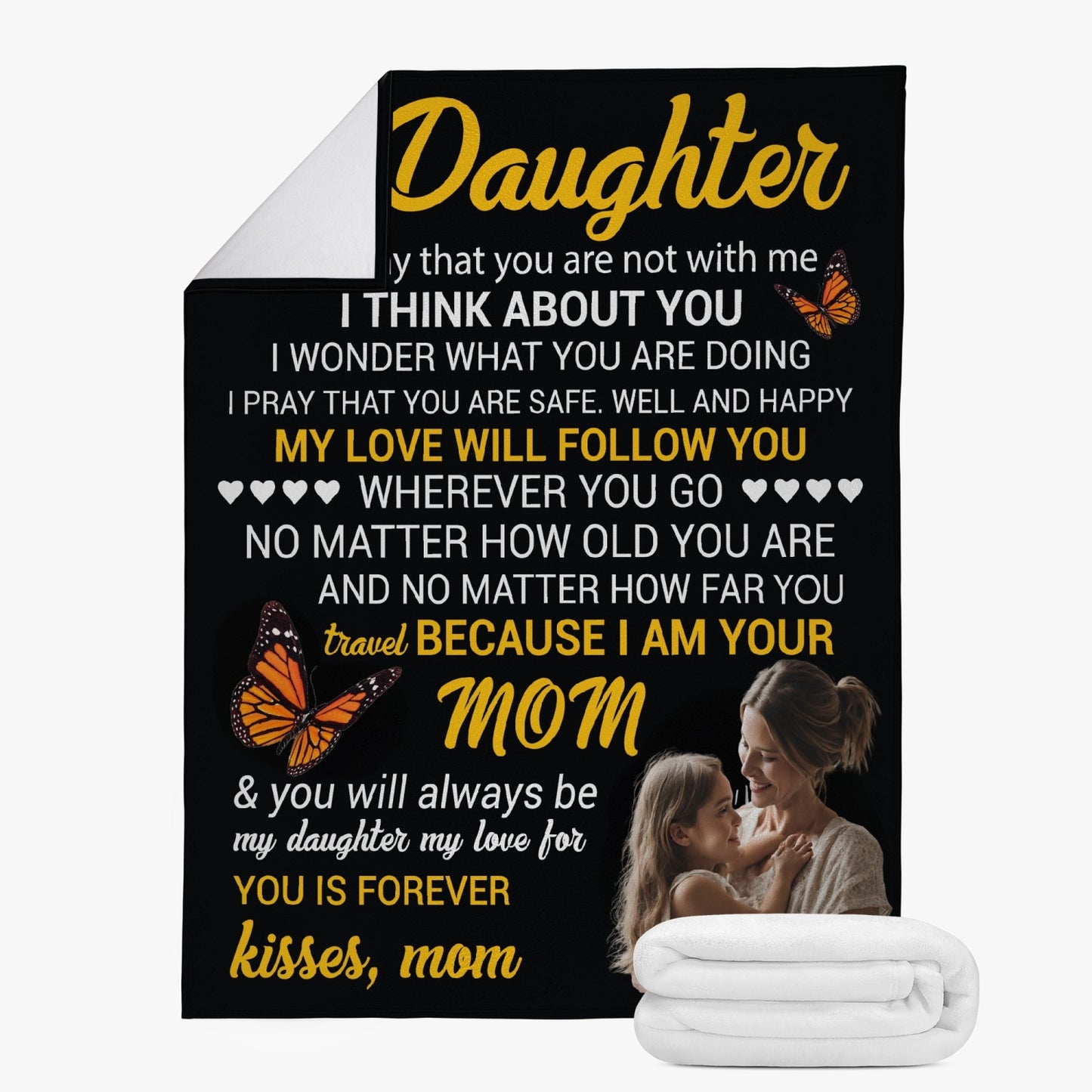To My Daughter Custom Fleece Blanket
