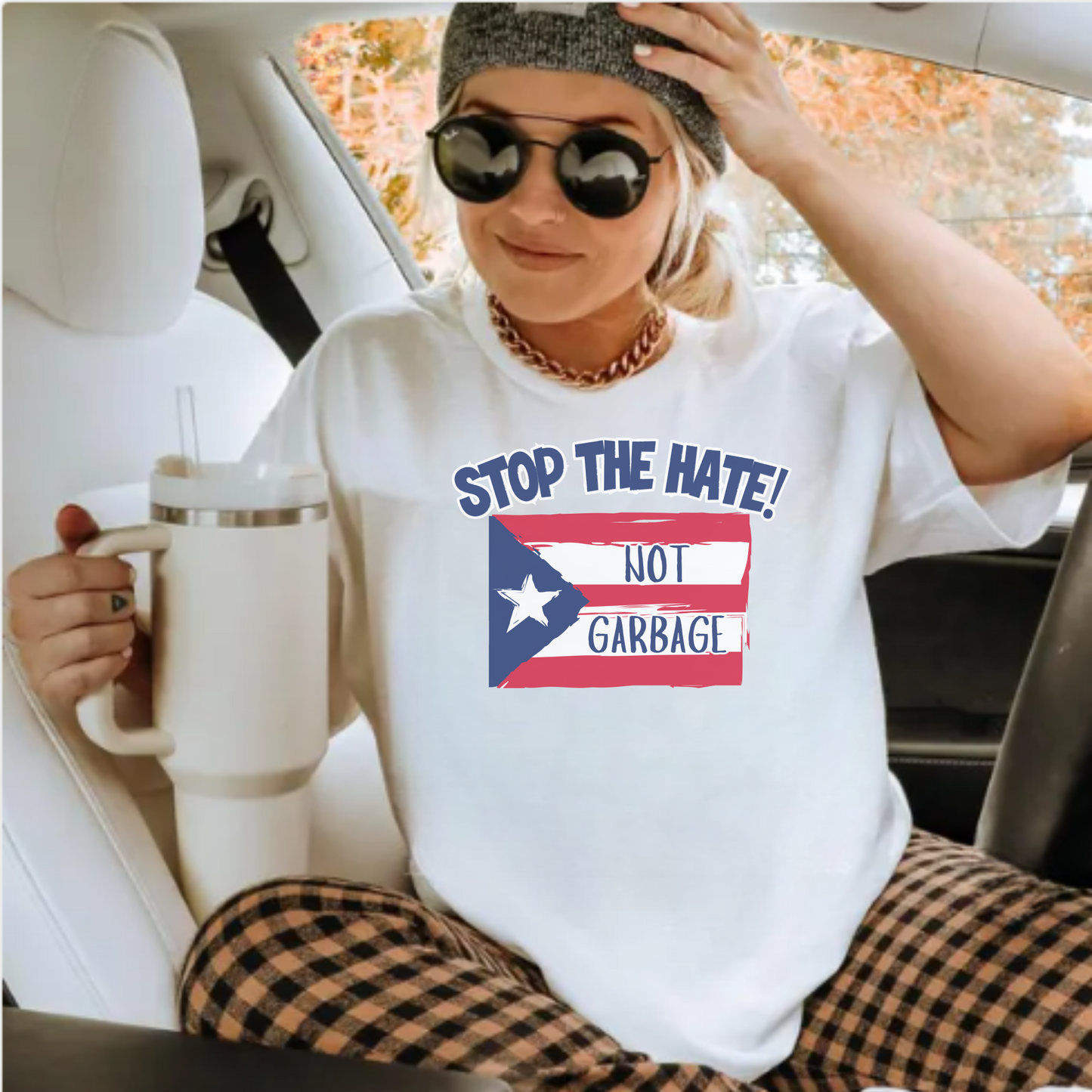 Stop the Hate Unisex Tshirt - Puerto Rico is Not Garbage