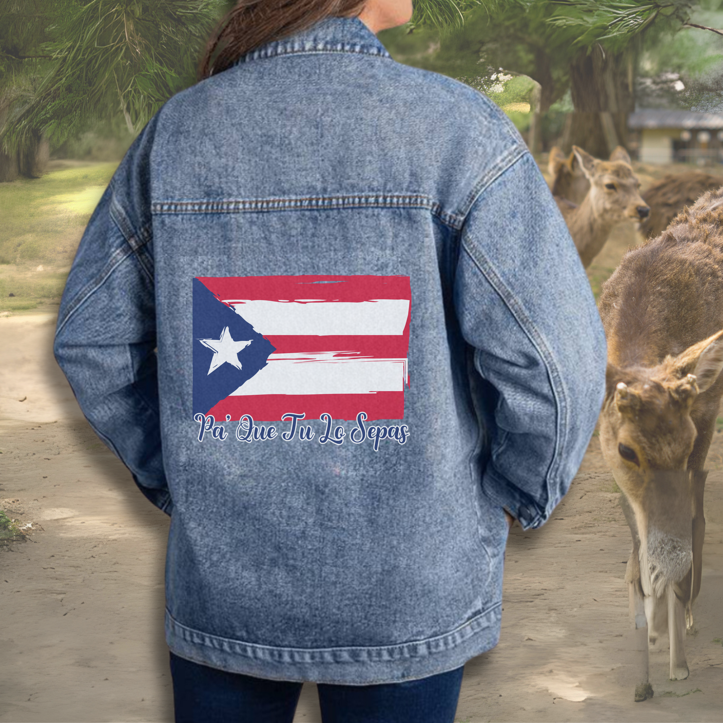 Custom Puerto Rico Flag Jean Jacket