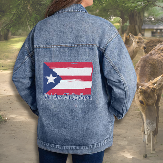 Custom Puerto Rico Flag Jean Jacket