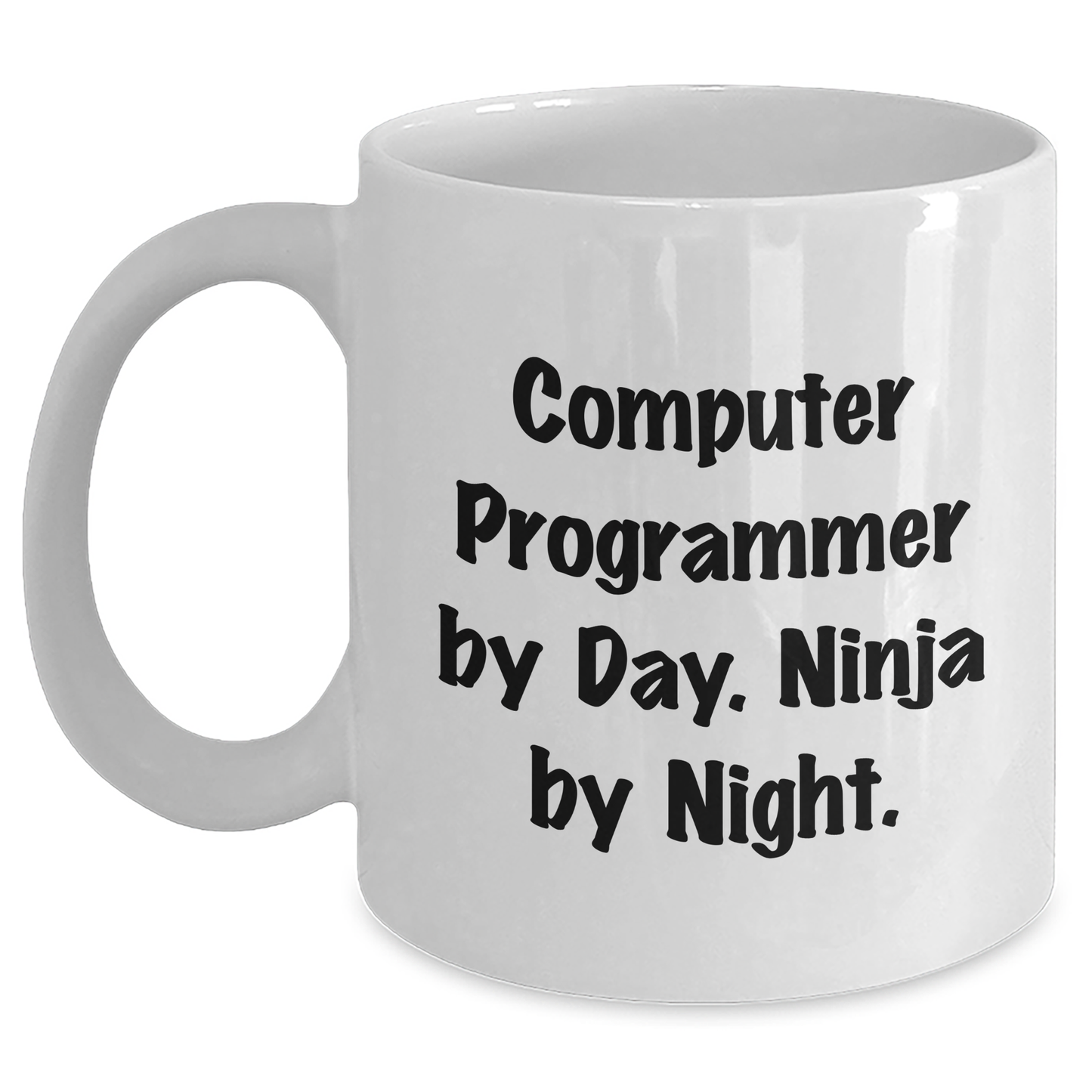 Computer Programmer Ninja Gifts for Men, White Coffee Mug, Graduation Unique Gifts from Friends - Main