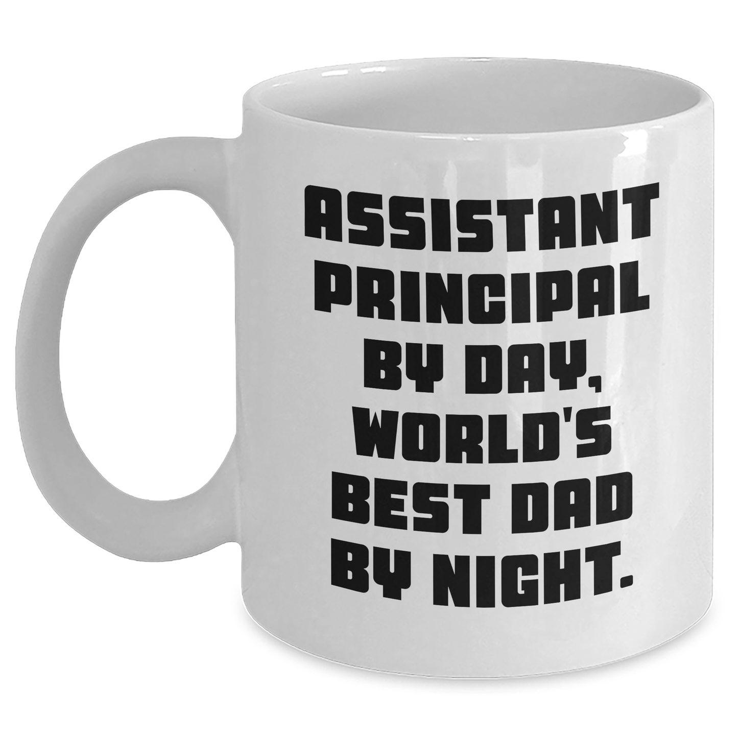 Funny Assistant Principal Gifts, World's Best Dad Mug, 11oz or 15oz White Ceramic Coffee Mug for Graduation from Men to Assistant Principals - Main