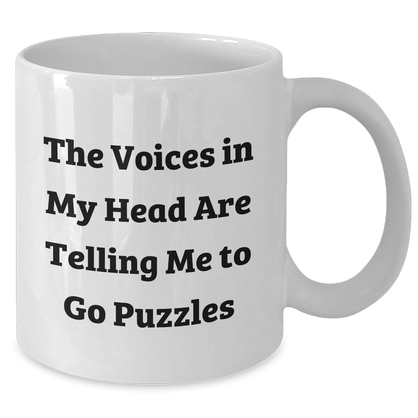 Funny Puzzles Gifts for Graduation Men from Friends with White Coffee Mug - 'The Voices In My Head Are Telling Me To Go Puzzles' - Additional