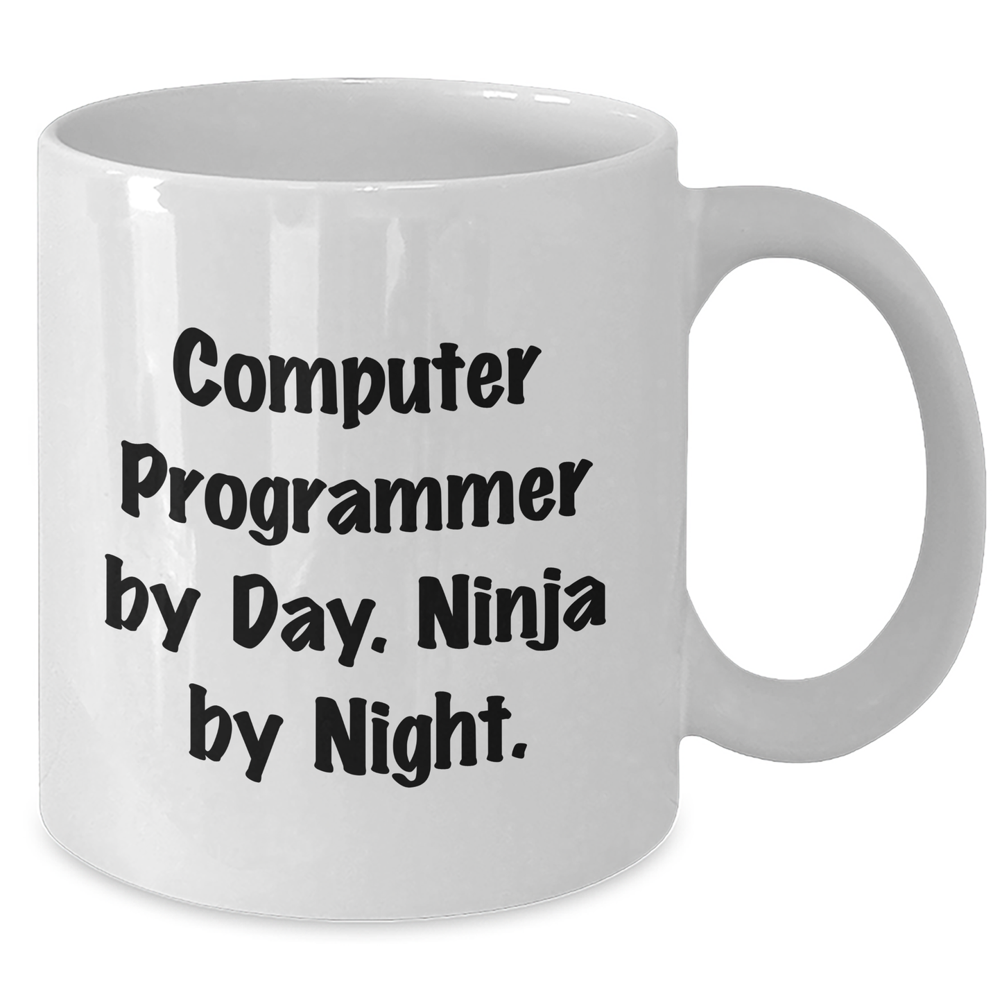 Computer Programmer Ninja Gifts for Men, White Coffee Mug, Graduation Unique Gifts from Friends - Additional