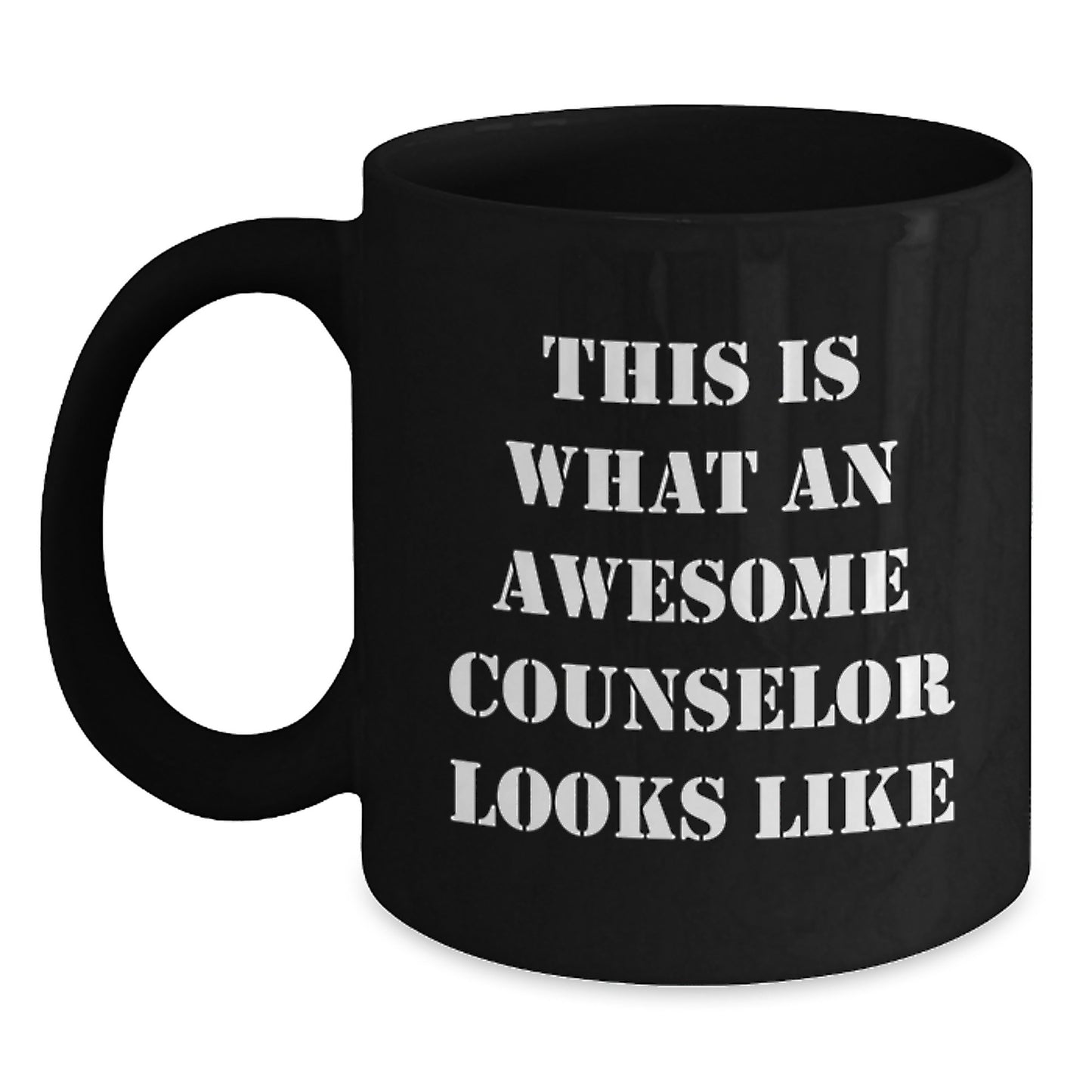 Funny Counselor Gifts from Friends for Graduation Black Coffee Mugs - This Is What An Awesome Counselor Looks Like - Main