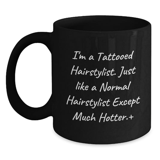 Funny Hairstylist Gifts for Friends from Men, Unique Christmas Unique Gifts for Hairstylist, Black Coffee Mug - Main