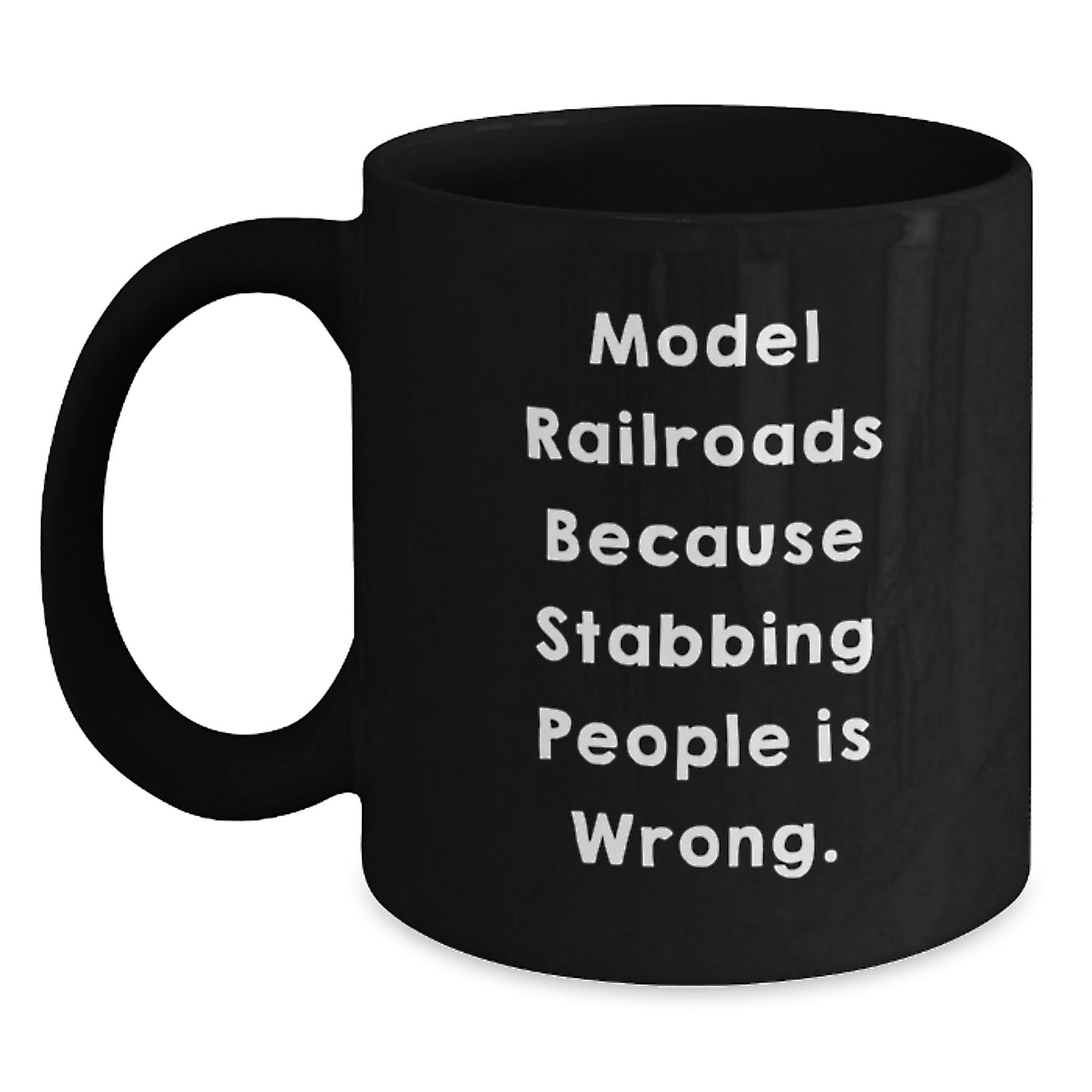 Funny Model Railroads Gifts from Friends for Him - Model Railroads Enthusiast Black Coffee Mug, Christmas Unique Presents for Men - Main