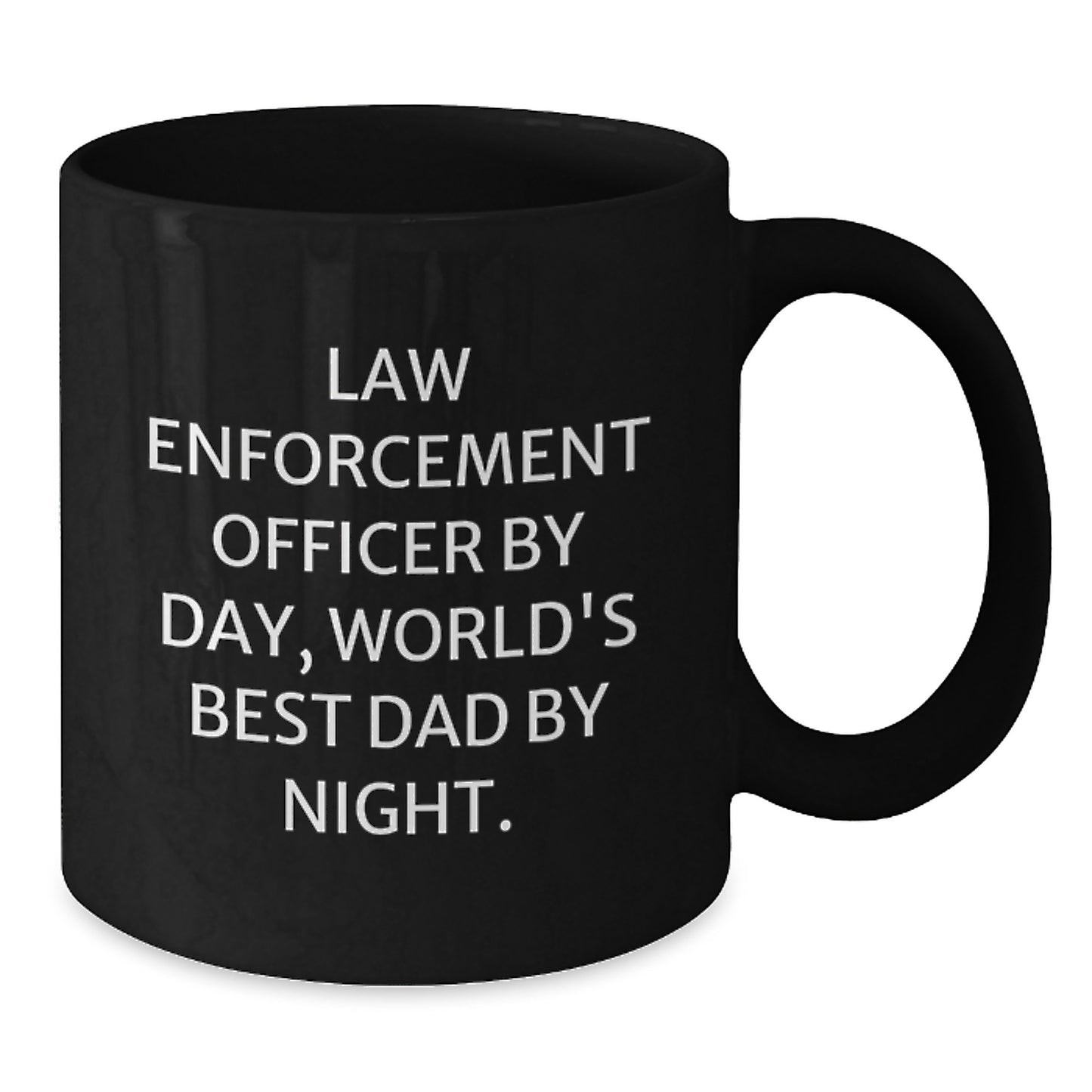 Law Enforcement Officer Funny Gifts, World's Best Dad Black Coffee Mug for Graduation, Gifts from Dad to Law Enforcement Officer, Unique Men's Mug - Additional