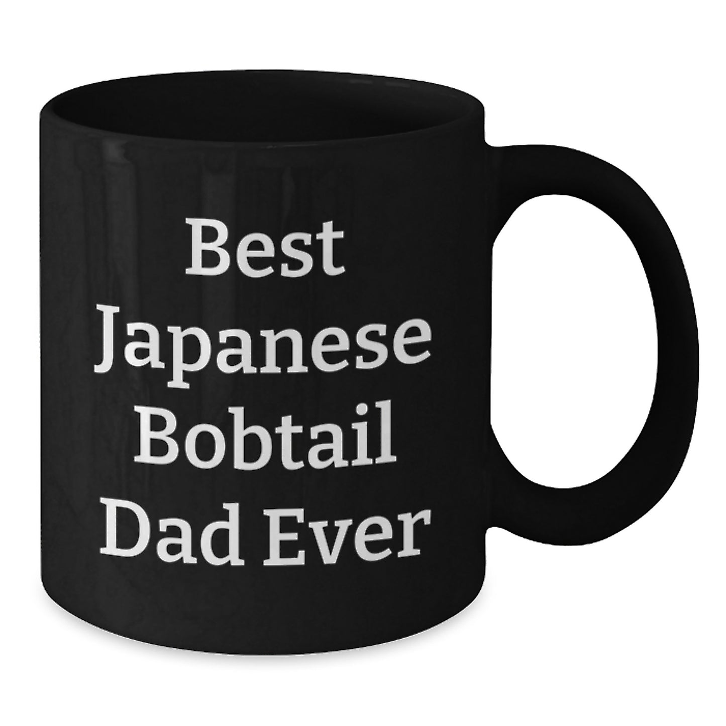 Funny Japanese Bobtail Cat Dad Ever Gifts for Men from Family, Black Coffee Mug for Graduation Unique Gifts - Additional