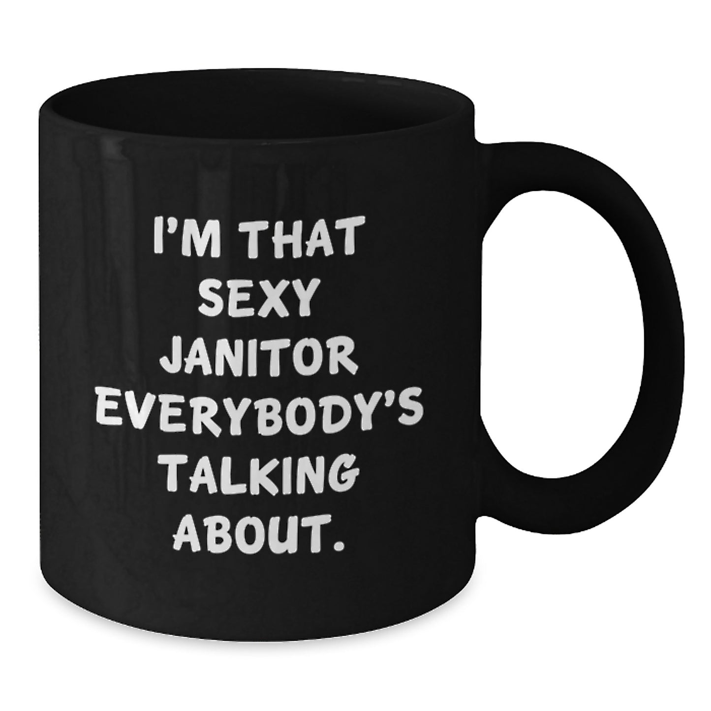 Funny Janitor Gifts for Men Christmas Unique Black Coffee Mugs from Friends - Sexy Janitor Quotes - Additional