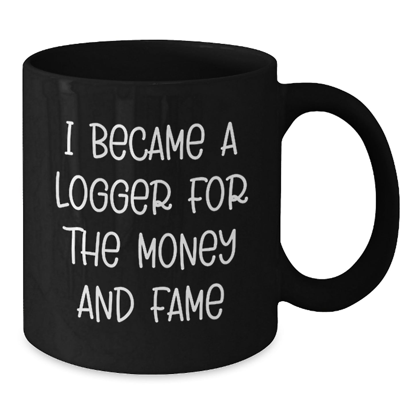 Funny Logger Gifts, Black Coffee Mug for Logger, I Became A Logger For The Money And Fame Christmas Unique Gifts from Men to Logger - Additional