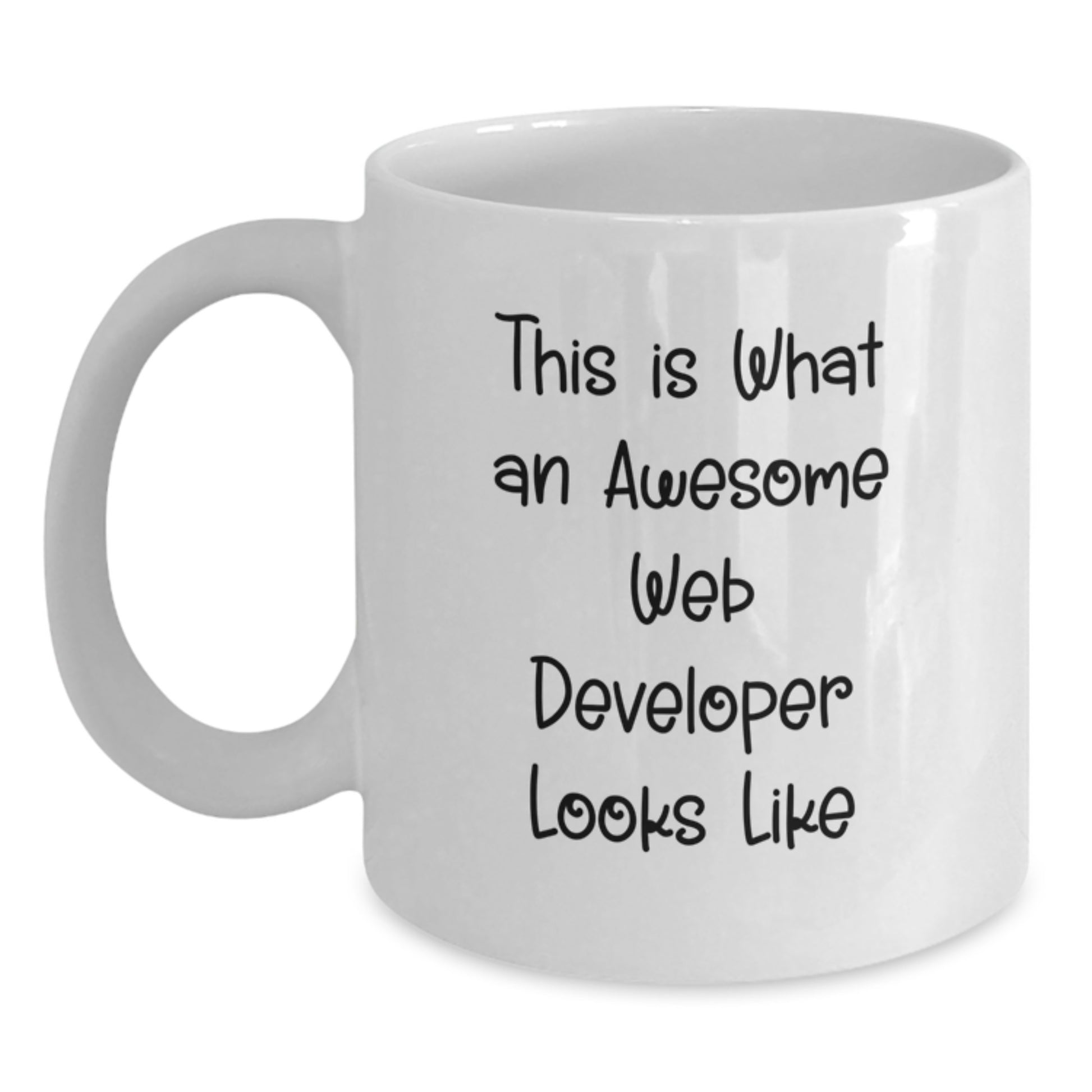 Funny Web Developer Gifts from Friends, White Coffee Mug for Christmas Unique Gifts, This Is What An Awesome Web Developer Looks Like Mug for Men, Women, Coworkers - Main