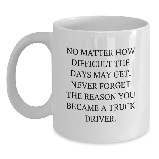 Funny Truck Driver White Coffee Mug Gifts from Men to Truck Driver Friends - Main
