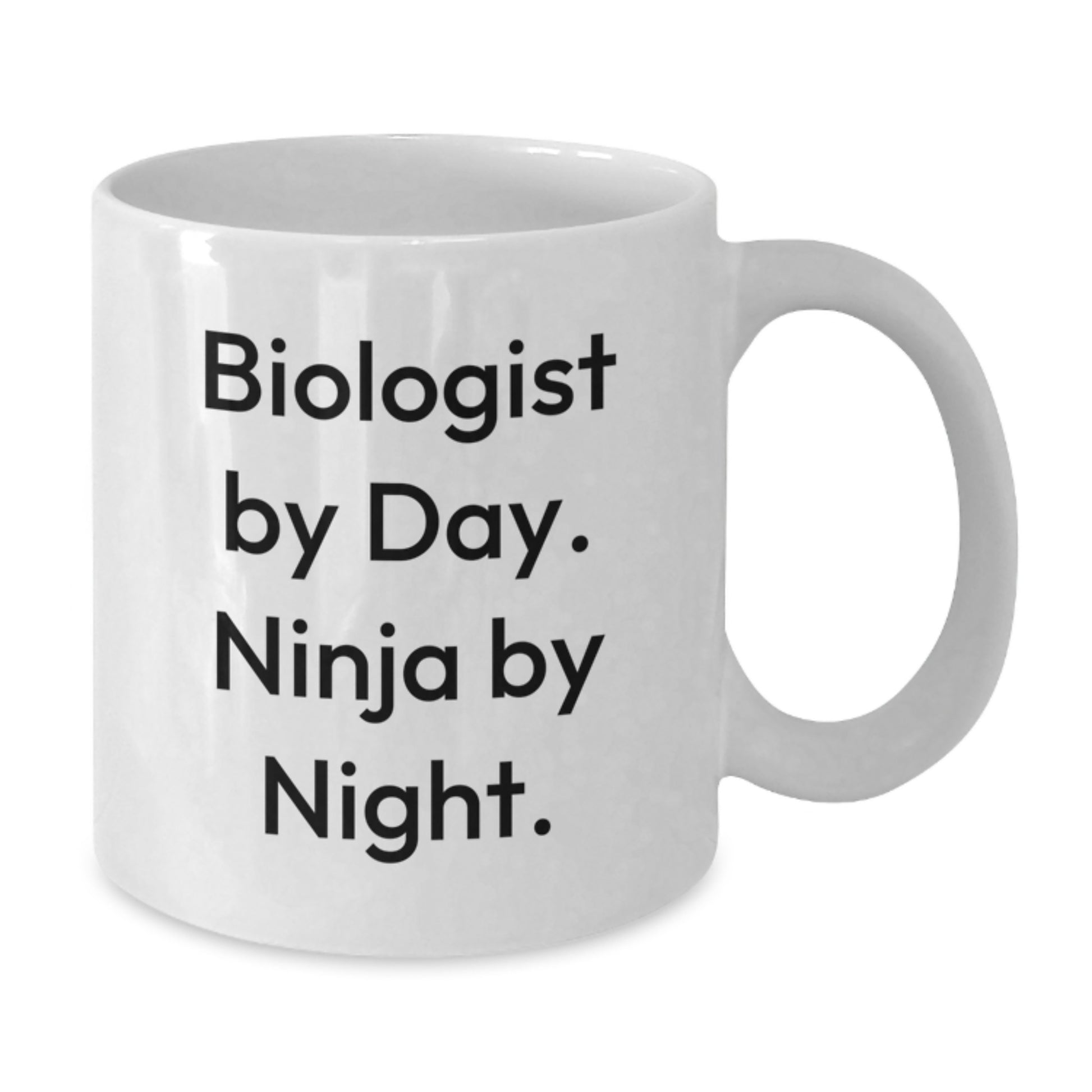 Biologist Gifts - Funny White Coffee Mug, 'Biologist By Day. Ninja By Night.' - Birthday Unique Gifts from Friends to Biologist - Additional