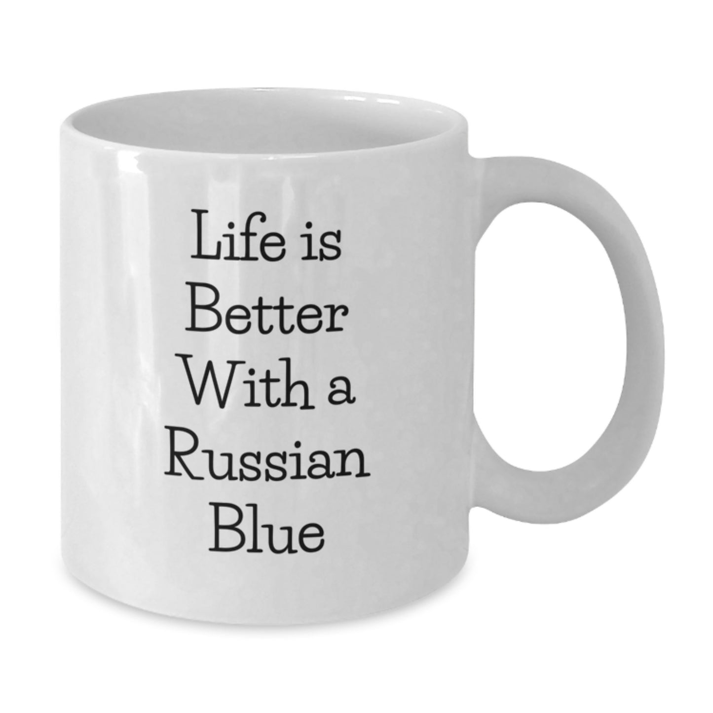 Funny Russian Blue Cat Gifts for Graduation - White Coffee Mug from Friends - Additional