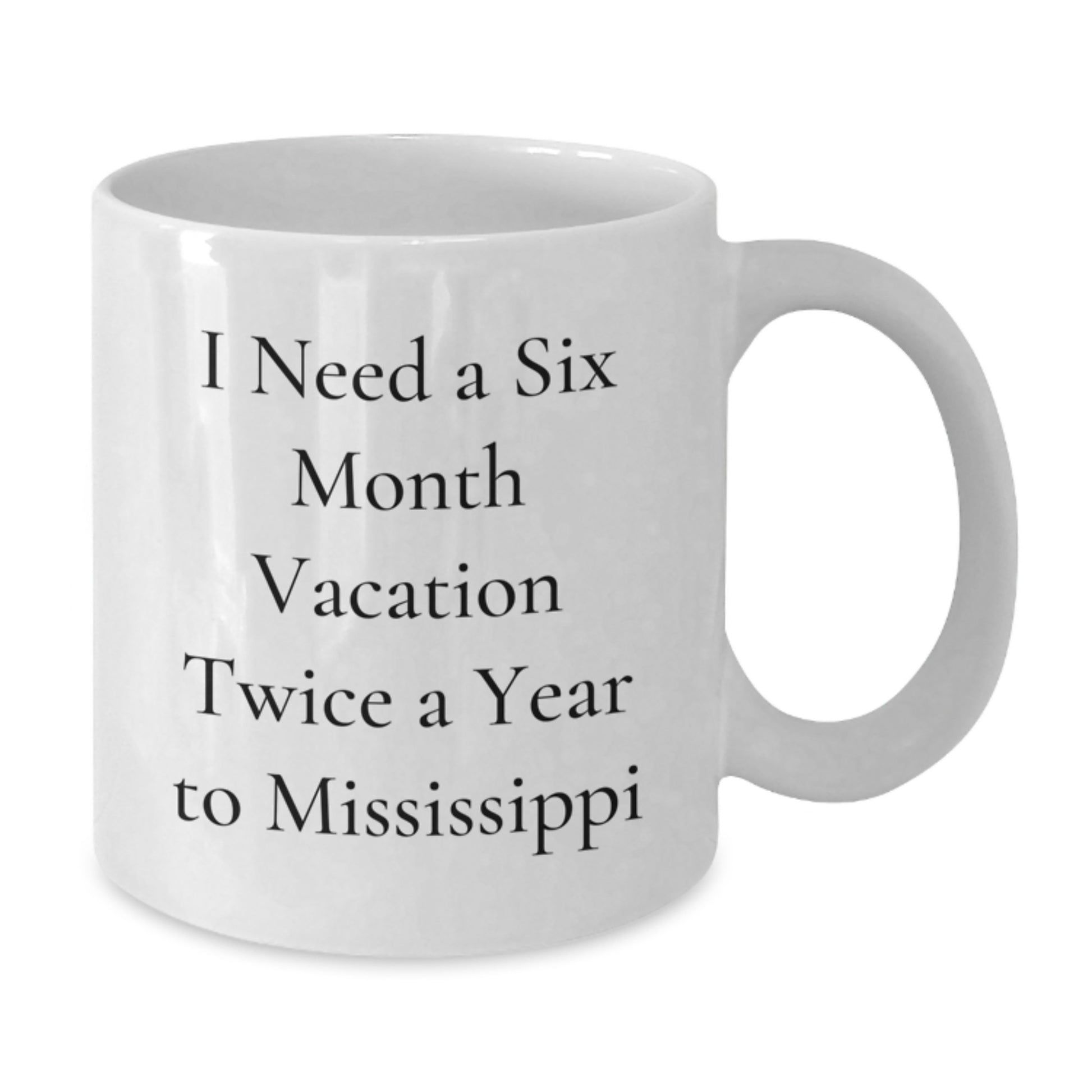 Mississippi Gifts from Friends - Six Month Vacation Twice a Year White Coffee Mug, Cute Christmas Unique Gifts for Men Women Family - Additional