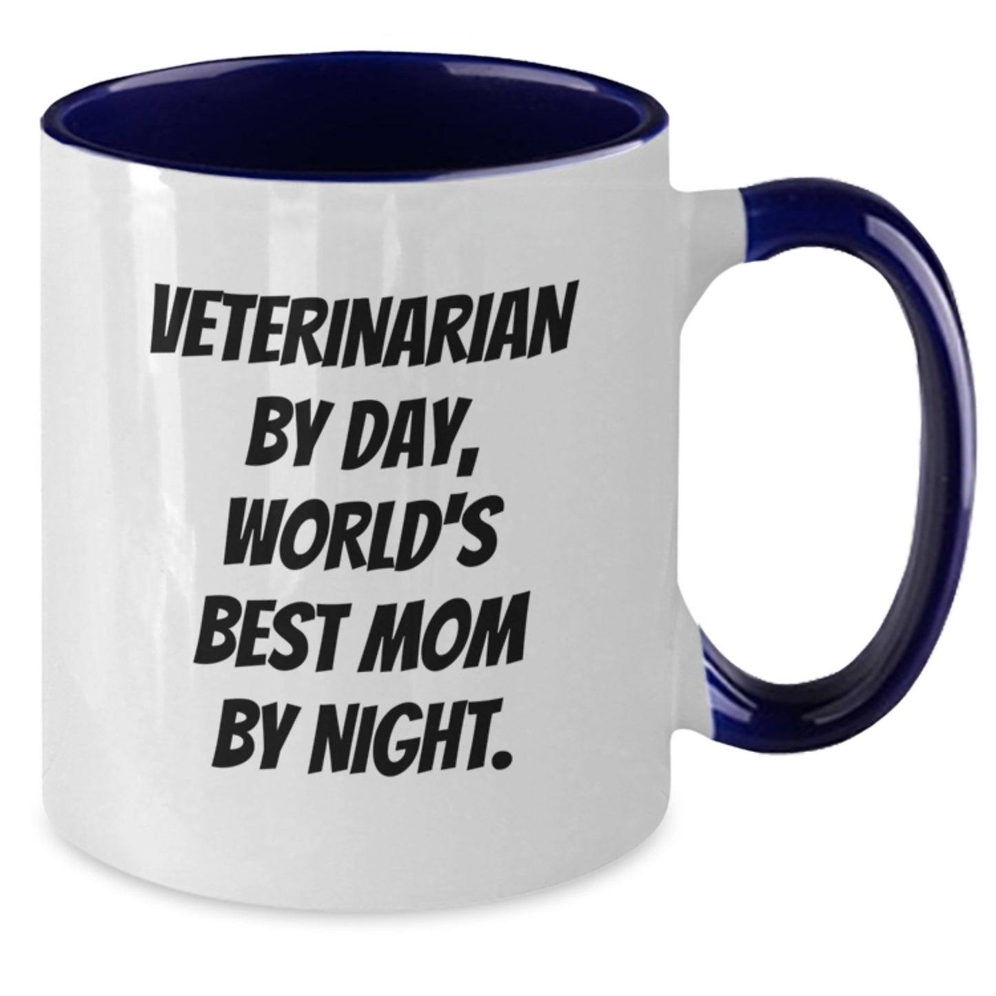 Veterinarian Gifts for Graduation, Funny Two Tone Coffee Mug for World's Best Mom By Night, Gifts from Family for Veterinarian - Additional