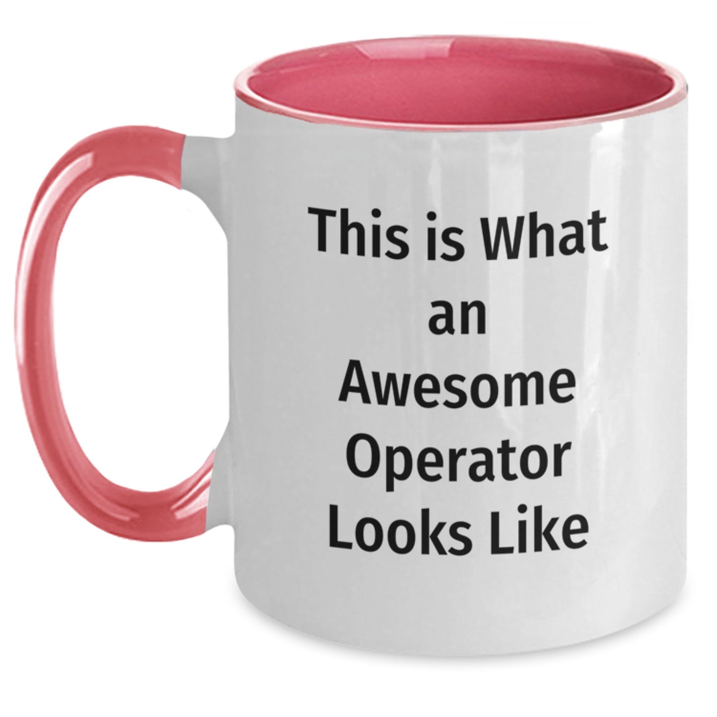 Operator Gifts from Friends - Funny Two Tone Coffee Mug for Graduation with 'This Is What An Awesome Operator Looks Like' Quote, Black and White, 11oz - Main