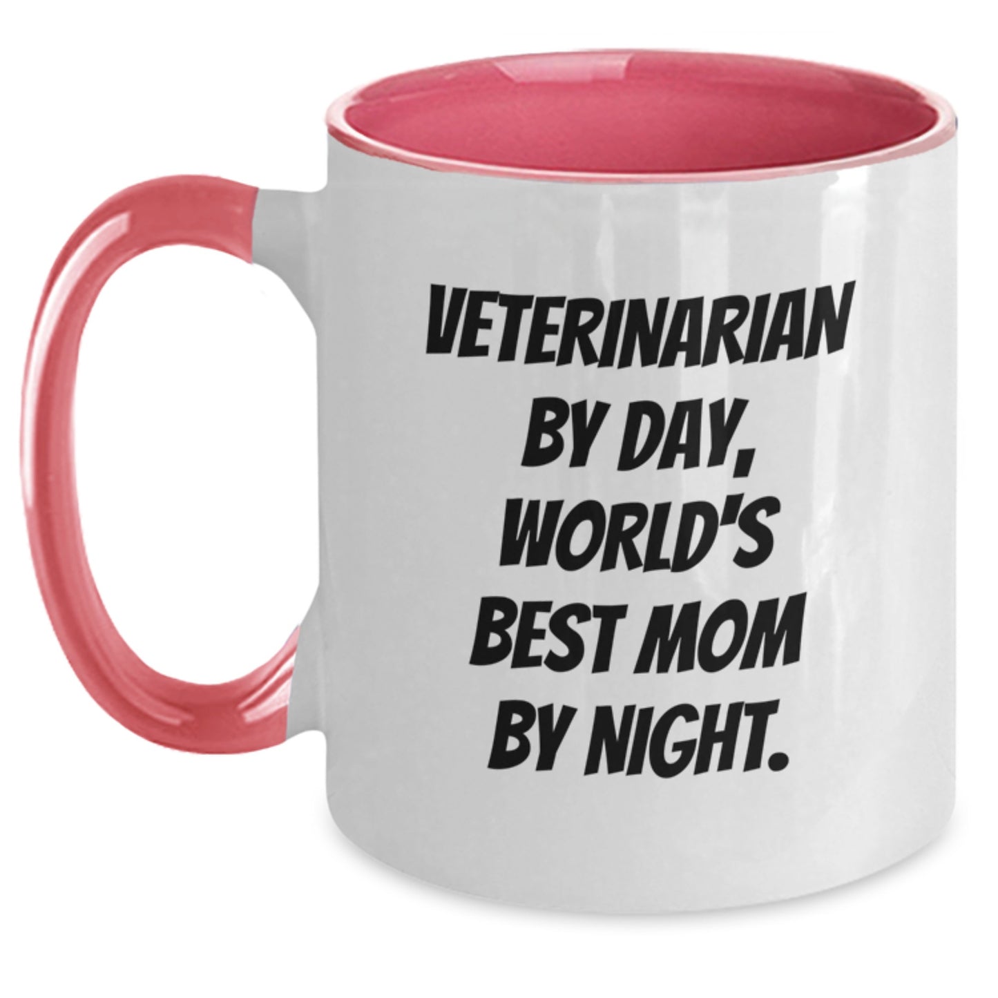 Veterinarian Gifts for Graduation, Funny Two Tone Coffee Mug for World's Best Mom By Night, Gifts from Family for Veterinarian - Main