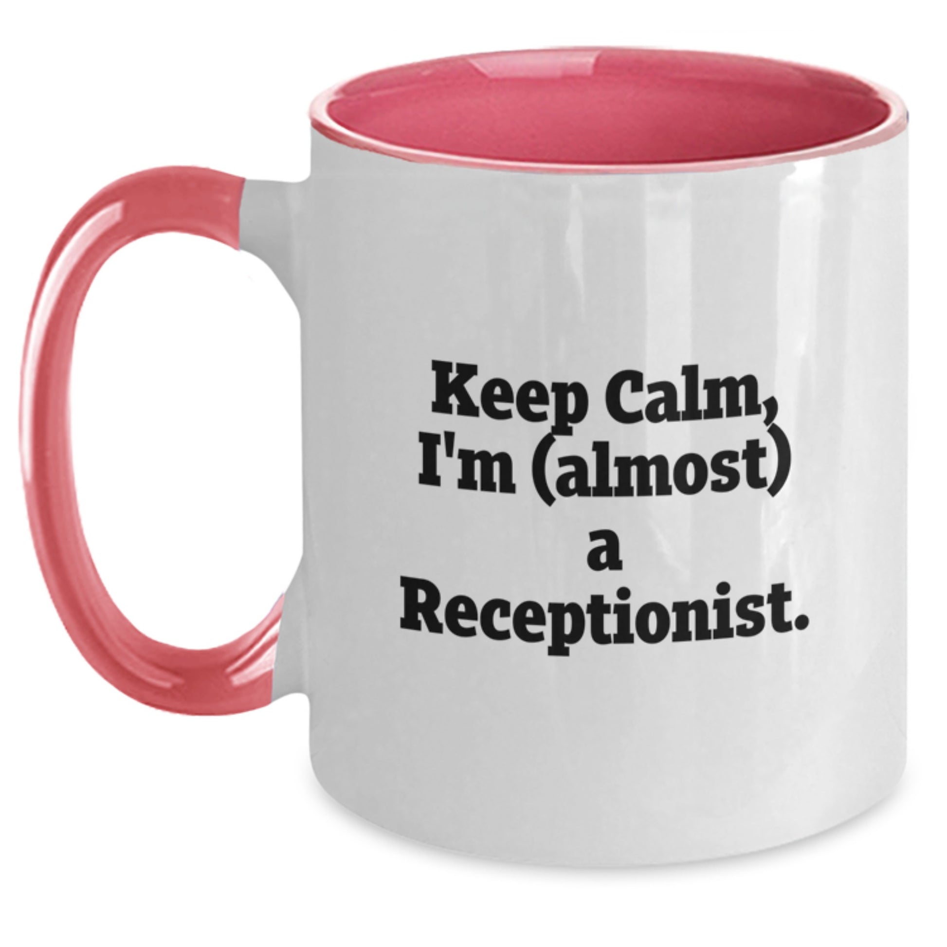 Funny Quotes for Receptionist Gifts from Friends, Coworkers, Family - Two Tone Coffee Mug for Christmas Unique Presents - Main