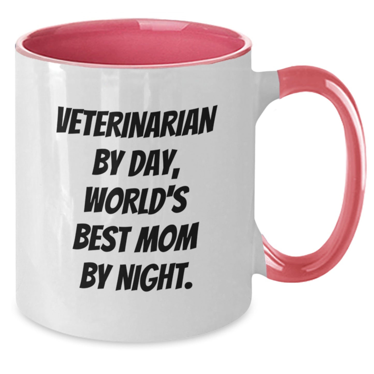 Veterinarian Gifts for Graduation, Funny Two Tone Coffee Mug for World's Best Mom By Night, Gifts from Family for Veterinarian - Additional