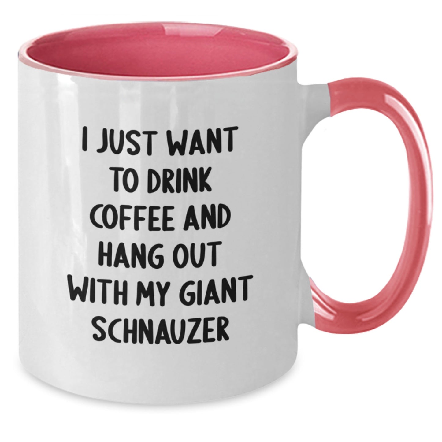 Funny Giant Schnauzer Dog Lover Gifts for Friends - I Just Want To Drink Coffee And Hang Out With My Giant Schnauzer Two Tone Coffee Mug, Birthday Unique Gift from Men, Women, Family, Friends - Additional