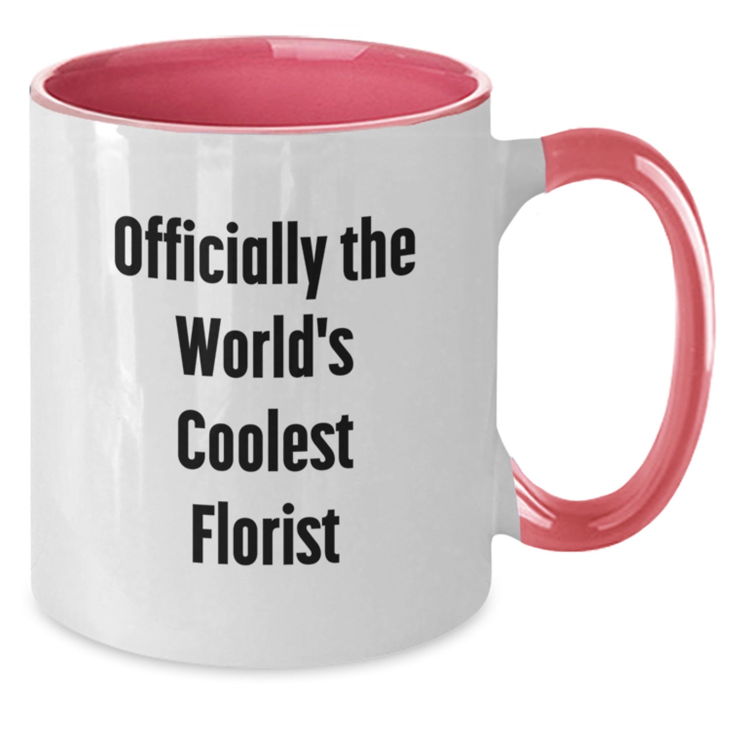 Funny Gifts from Florist Friends, 'Officially The World's Coolest Florist' Two Tone Coffee Mug, Gifts for Florist Women, Unique Christmas Unique Gifts - Additional