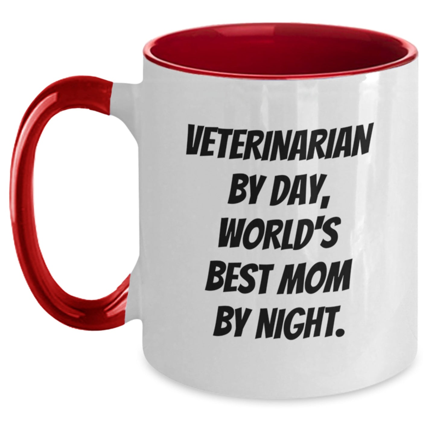 Veterinarian Gifts for Graduation, Funny Two Tone Coffee Mug for World's Best Mom By Night, Gifts from Family for Veterinarian - Main