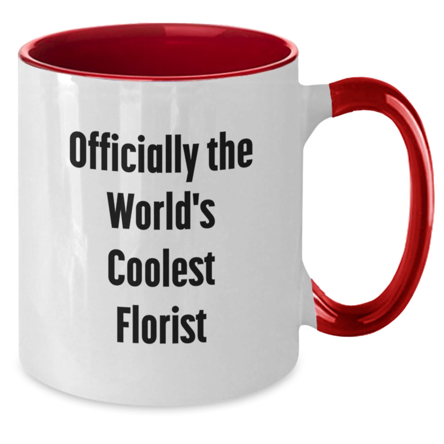 Funny Gifts from Florist Friends, 'Officially The World's Coolest Florist' Two Tone Coffee Mug, Gifts for Florist Women, Unique Christmas Unique Gifts - Additional