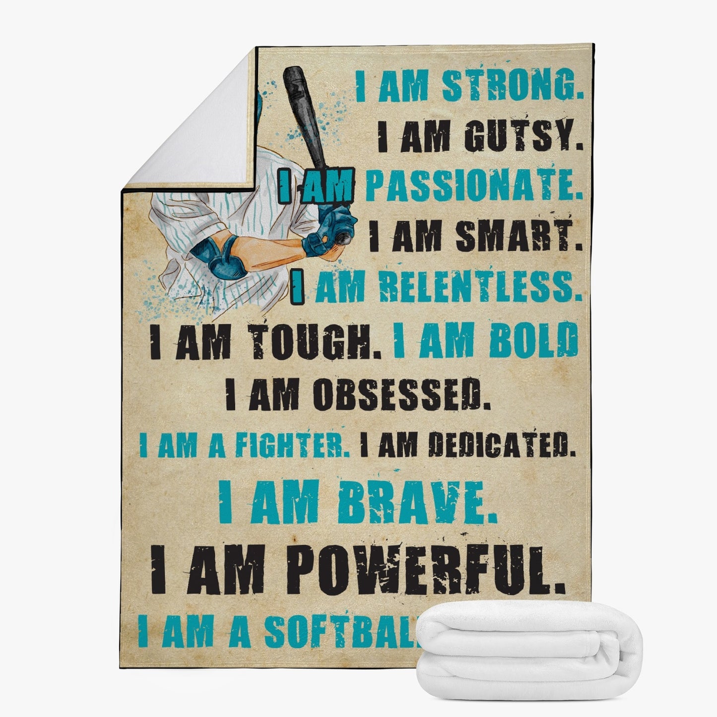 I am A Softball Player Fleece Blanket