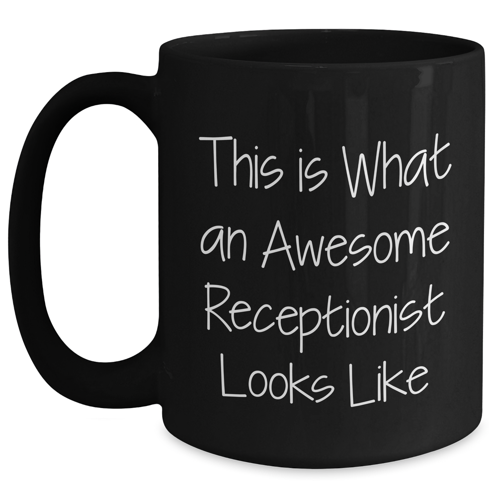Funny Receptionist Gifts for Men from Coworkers - This Is What An Awesome Receptionist Looks Like Black Coffee Mug, Father's Day Unique Gifts - Main