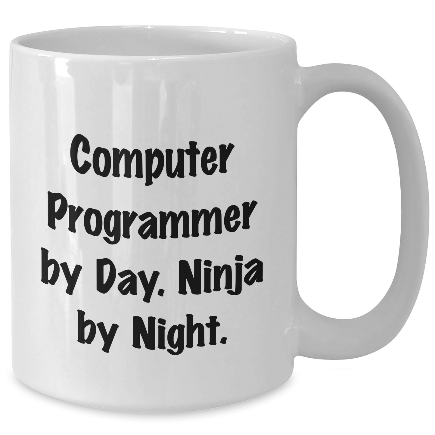 Computer Programmer Ninja Gifts for Men, White Coffee Mug, Graduation Unique Gifts from Friends - Additional