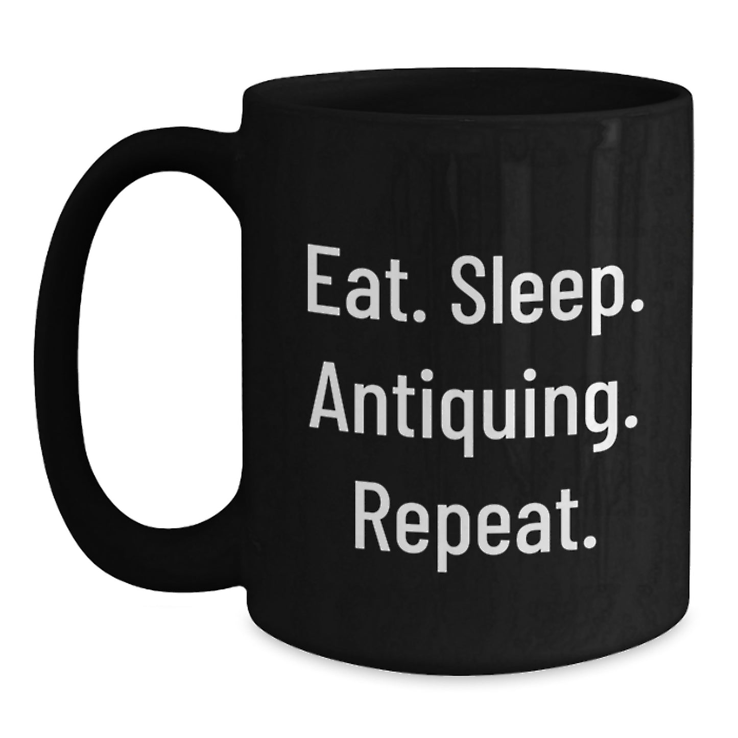 Antiquing Enthusiasts' Delight, Funny Quote Coffee Mug, Gifts from Friends, Black Coffee Mug for Antiquing Lovers, Birthday Unique Gifts - Main