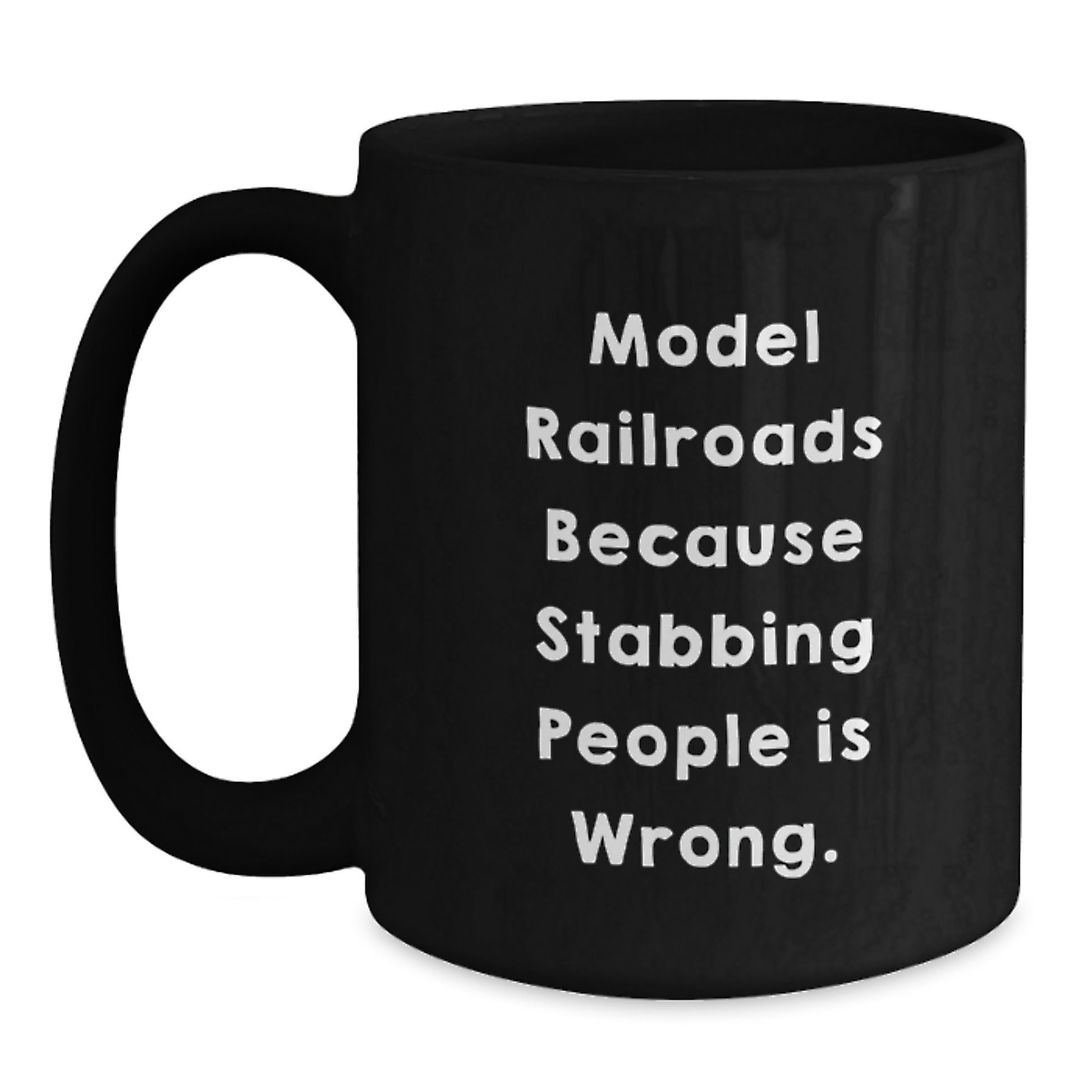 Funny Model Railroads Gifts from Friends for Him - Model Railroads Enthusiast Black Coffee Mug, Christmas Unique Presents for Men - Main