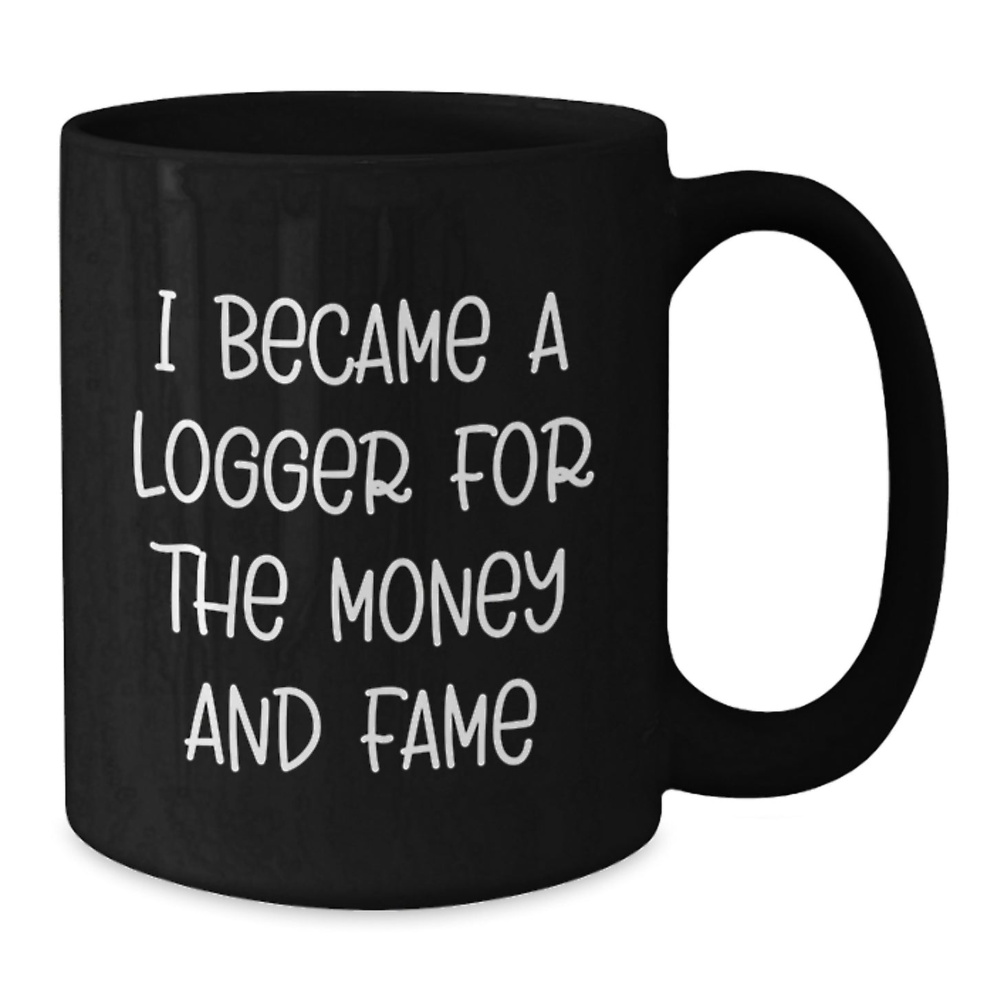 Funny Logger Gifts, Black Coffee Mug for Logger, I Became A Logger For The Money And Fame Christmas Unique Gifts from Men to Logger - Additional