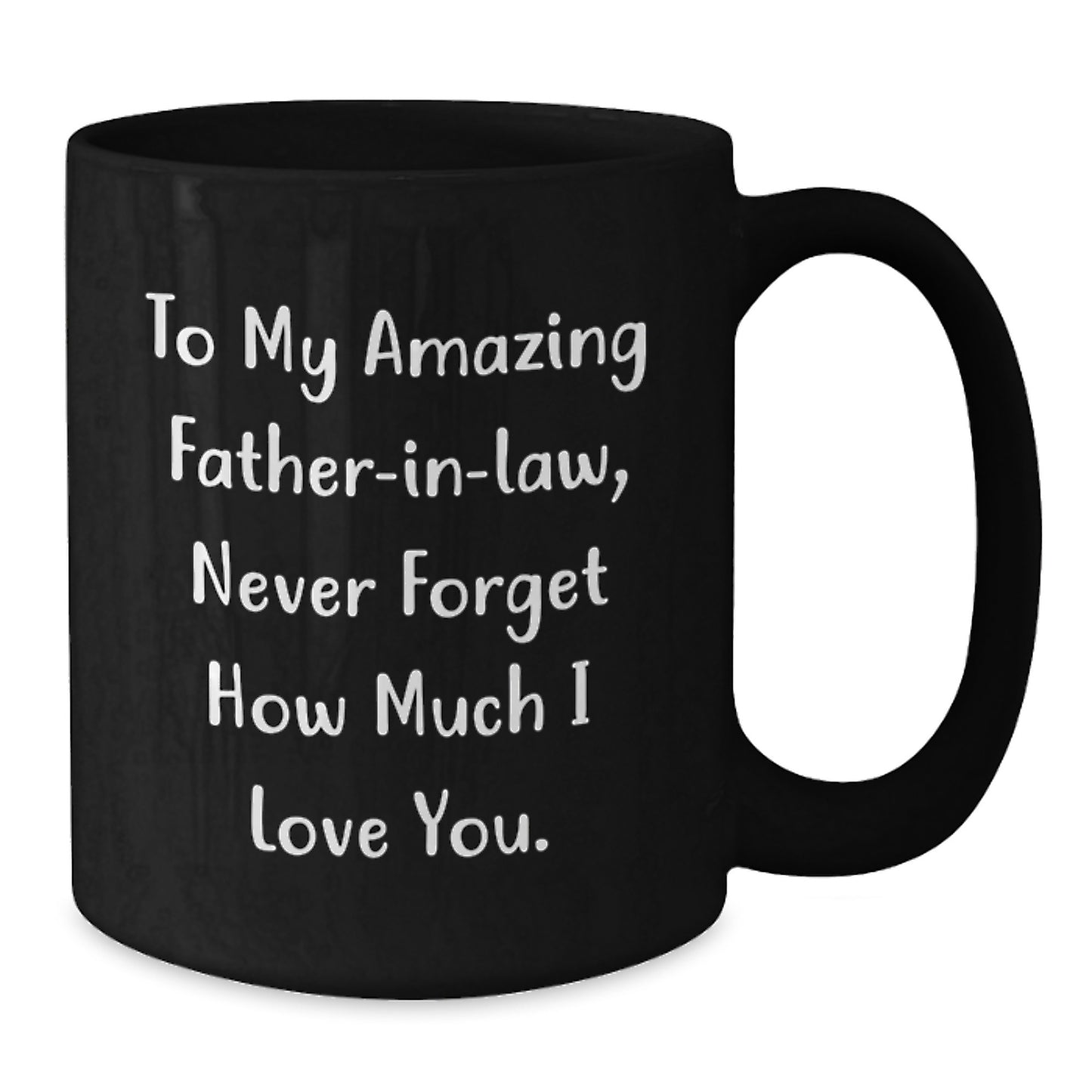 Funny Father-in-law Gifts from Men, Black Coffee Mugs with Heartwarming Quote, Christmas Unique Presents for Dad, Gift for Father-in-law - Additional