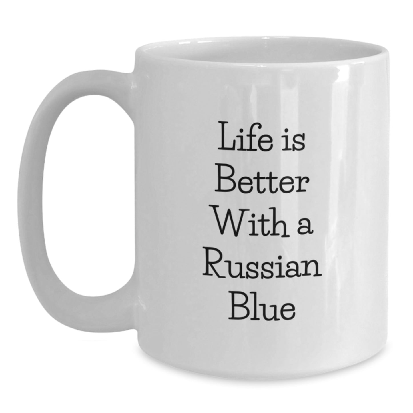 Funny Russian Blue Cat Gifts for Graduation - White Coffee Mug from Friends - Main