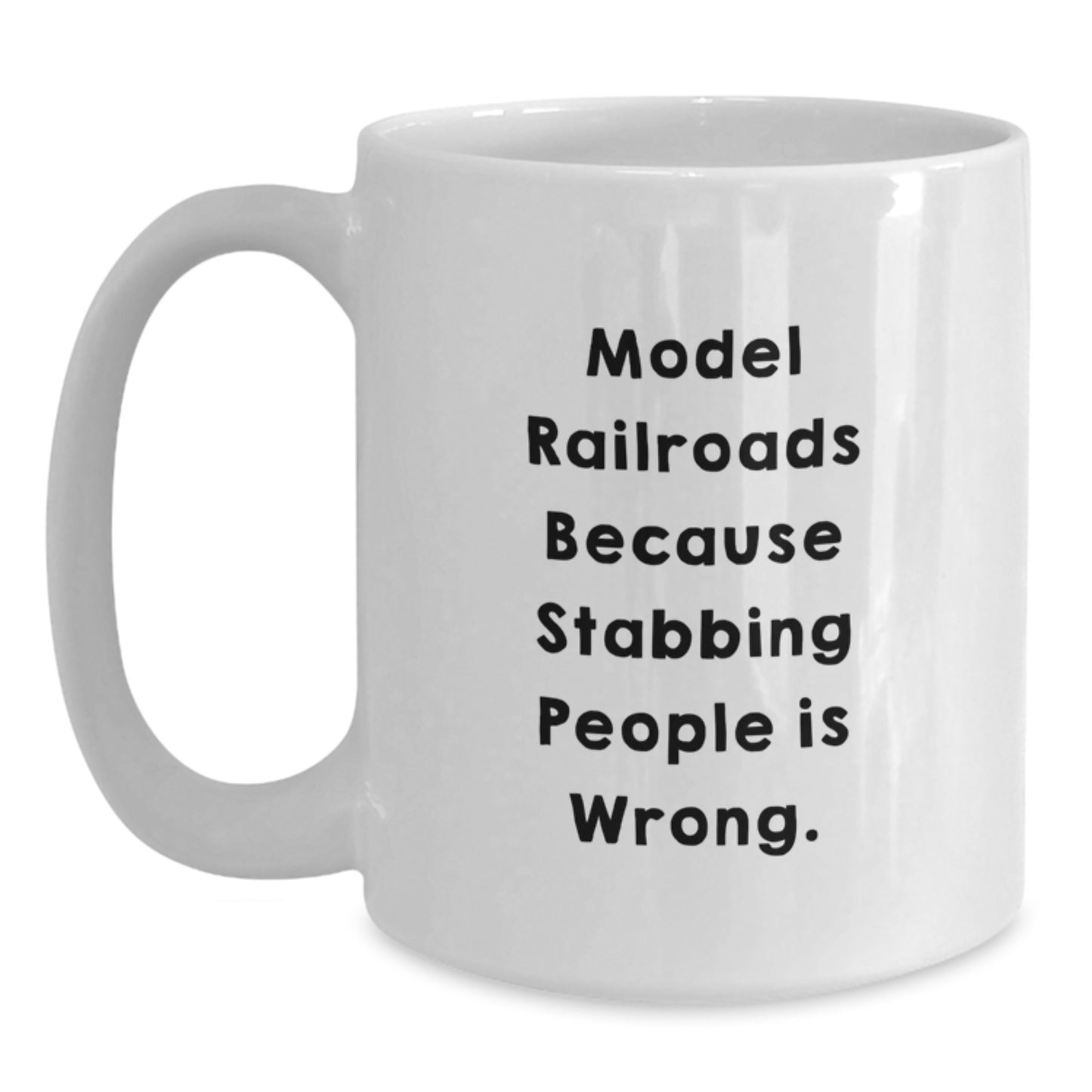 Funny Model Railroads Christmas Unique Gifts from Family for Train Enthusiasts Friends - White Coffee Mug - Main