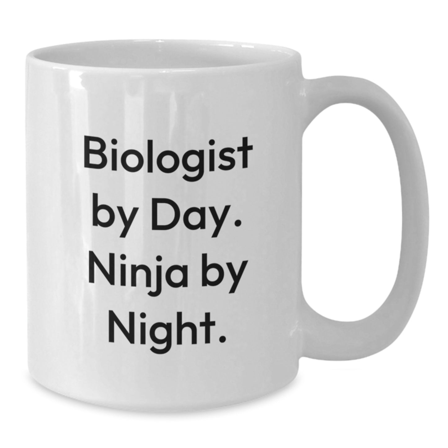 Biologist Gifts - Funny White Coffee Mug, 'Biologist By Day. Ninja By Night.' - Birthday Unique Gifts from Friends to Biologist - Additional