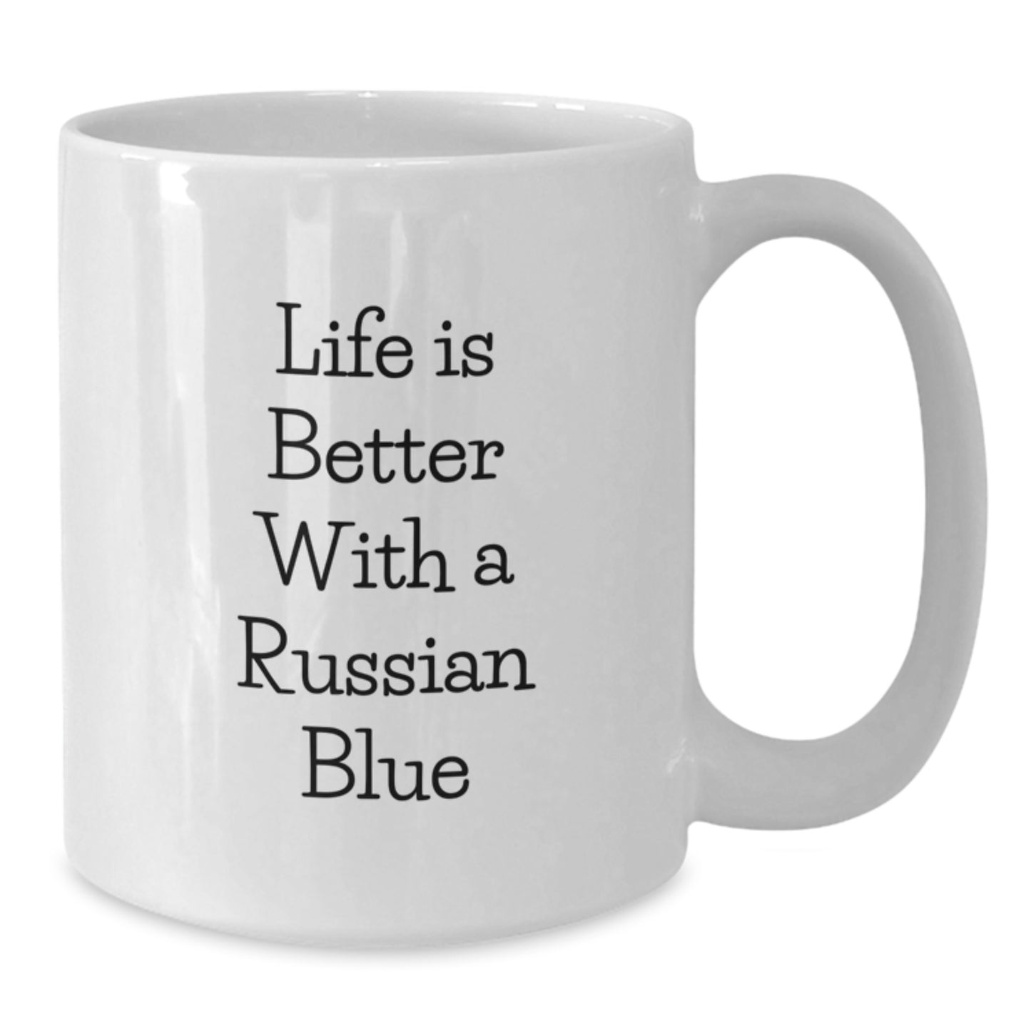 Funny Russian Blue Cat Gifts for Graduation - White Coffee Mug from Friends - Additional