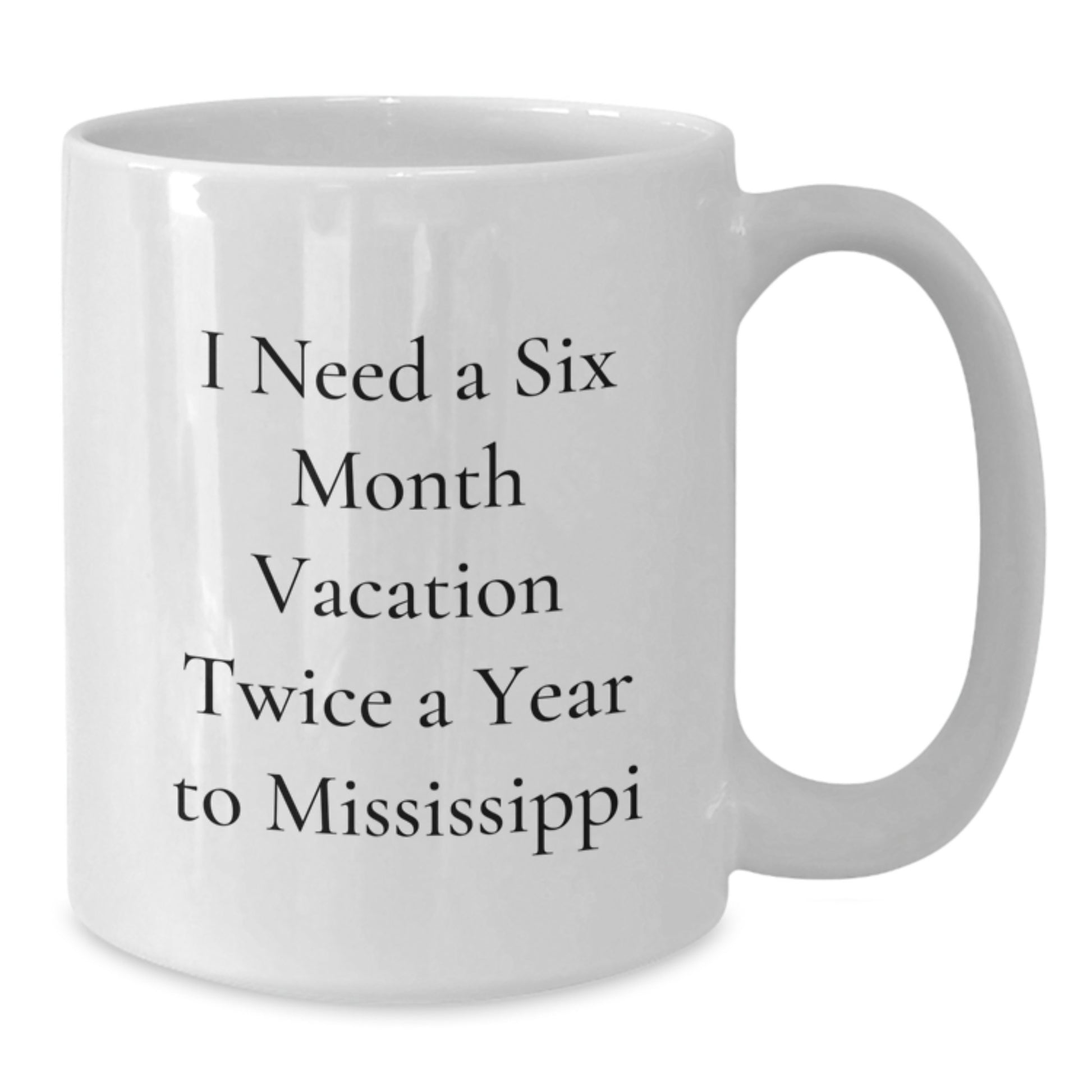 Mississippi Gifts from Friends - Six Month Vacation Twice a Year White Coffee Mug, Cute Christmas Unique Gifts for Men Women Family - Additional