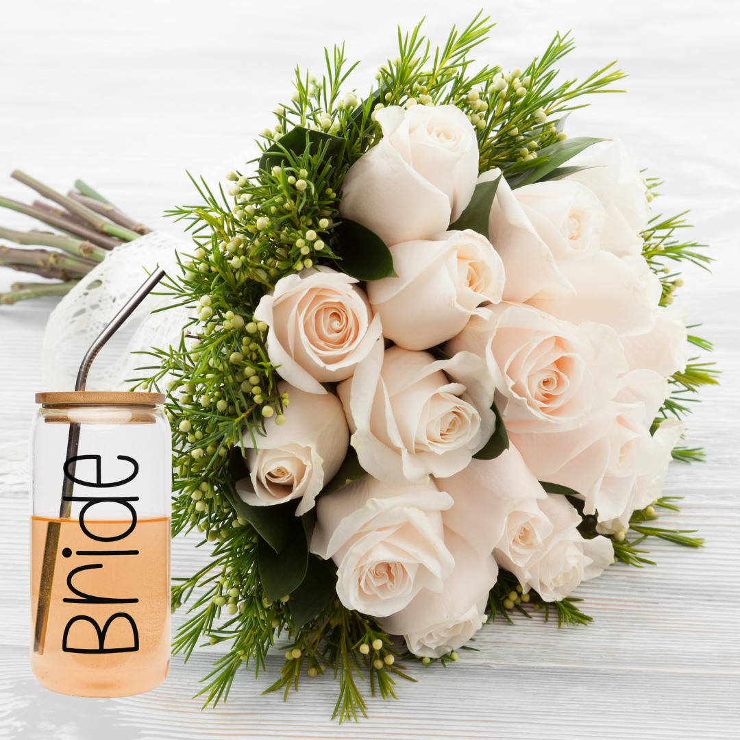 Bride Wedding Tumbler with Bamboo Lid