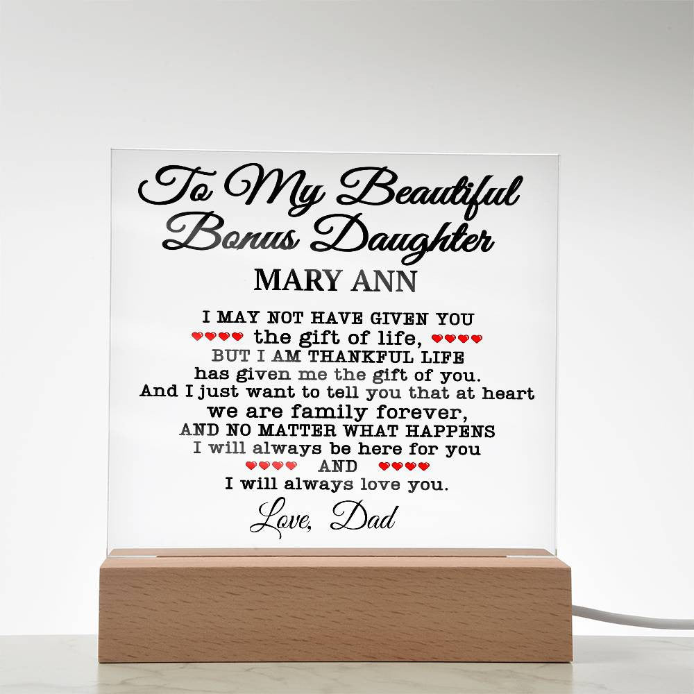 Personalized Bonus Daughter Gift