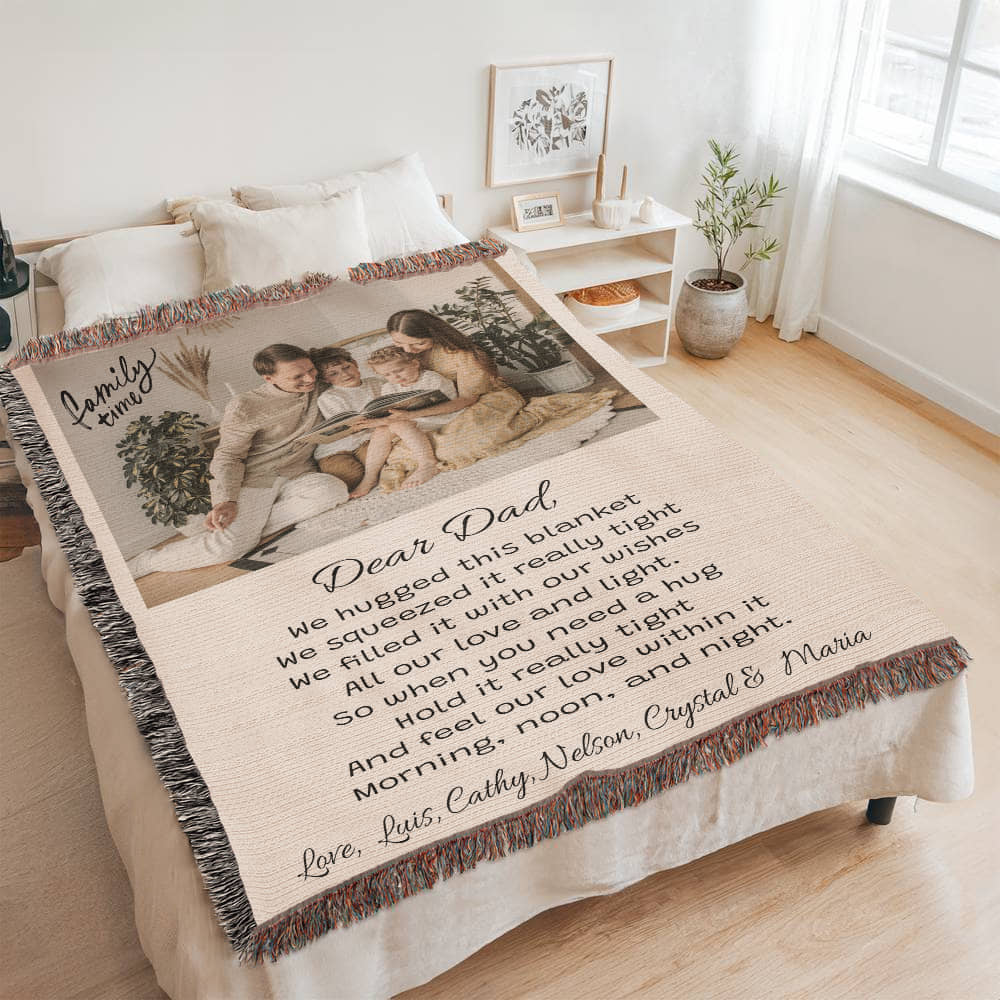 Personalized Grandpas Dad Blanket, Custom Grandpa Gift with Kids Name, Father’s Day Gift from Kids, Sentimental Gift for Dad, Custom Family